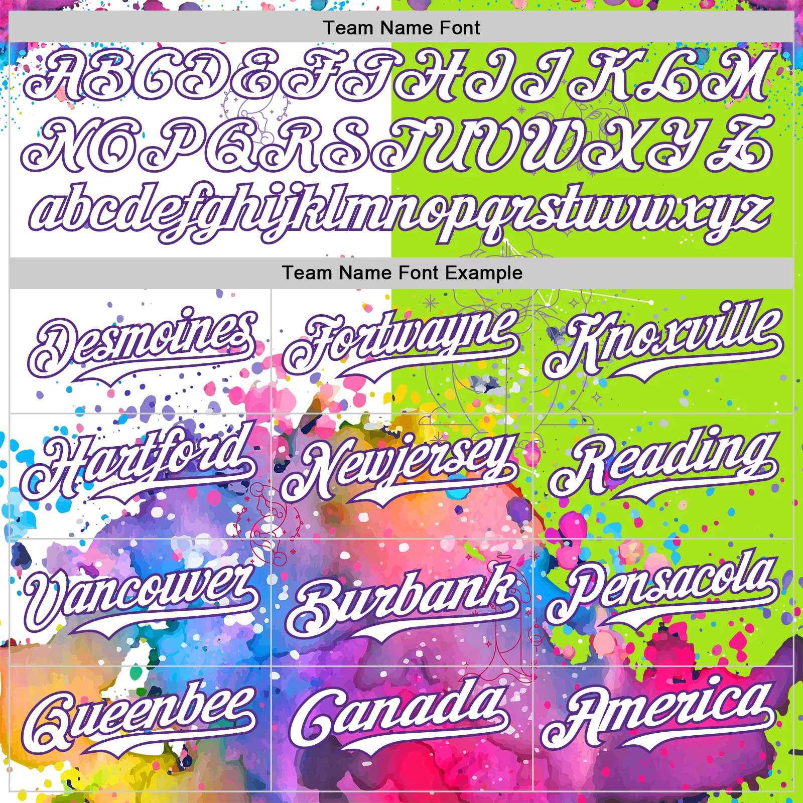 Custom Neon Green White-Purple 3D Pattern Design Graffiti Splash And Constellation Space Galaxy Star Authentic Baseball Jersey - Image 4