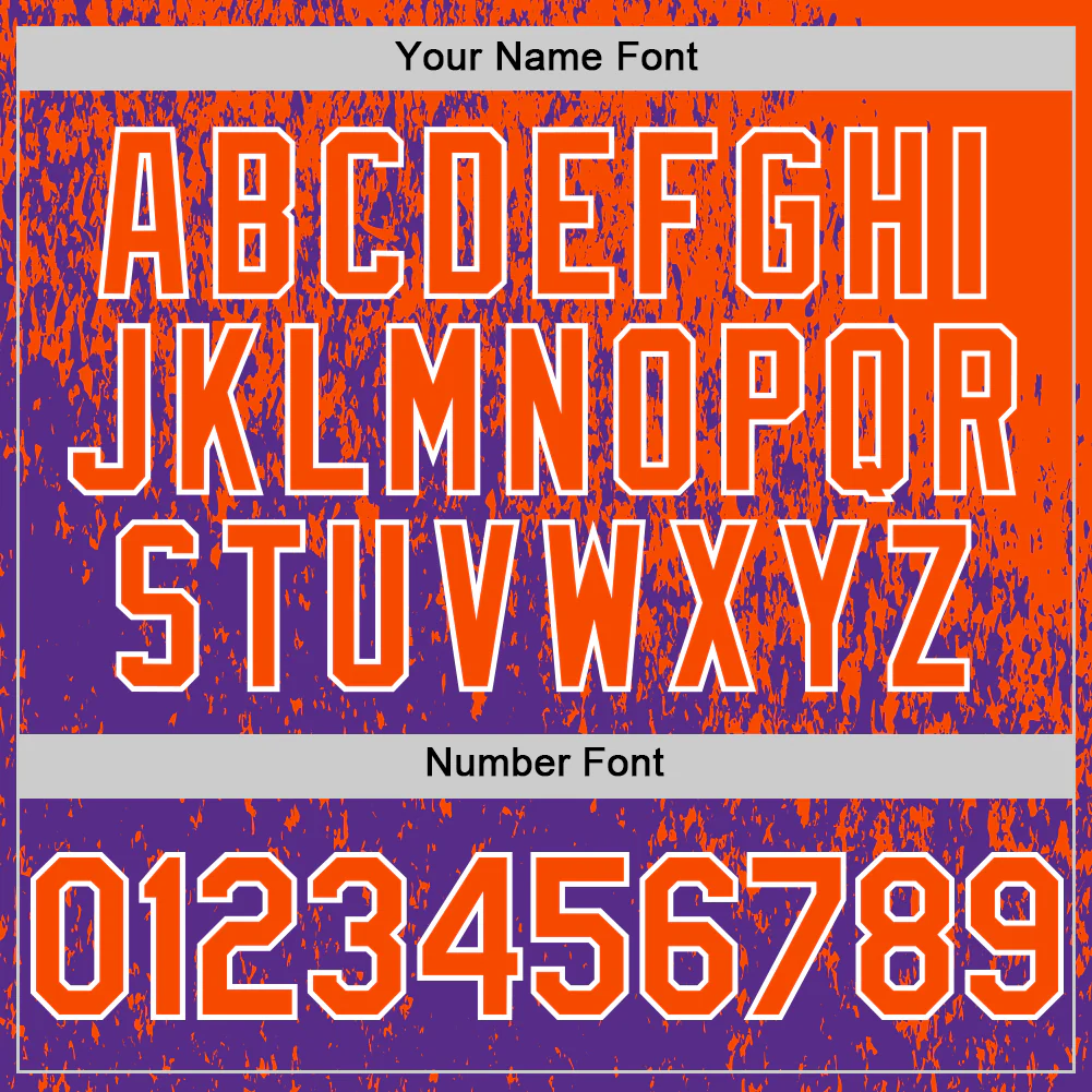 Custom Orange Purple-White Abstract Fragment Splatter Authentic Baseball Jersey - Image 5