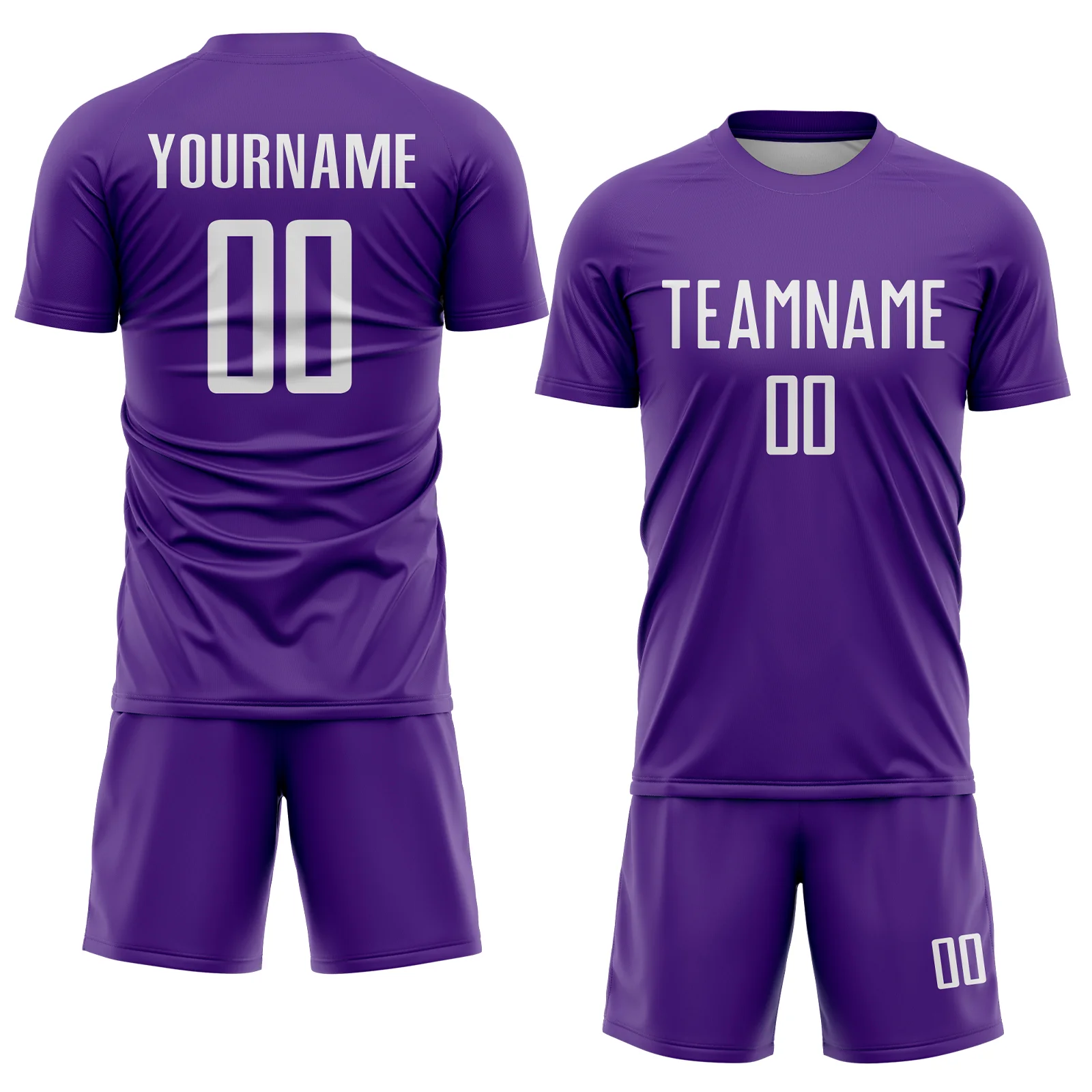 Custom Purple White Sublimation Soccer Uniform Jersey - Image 2