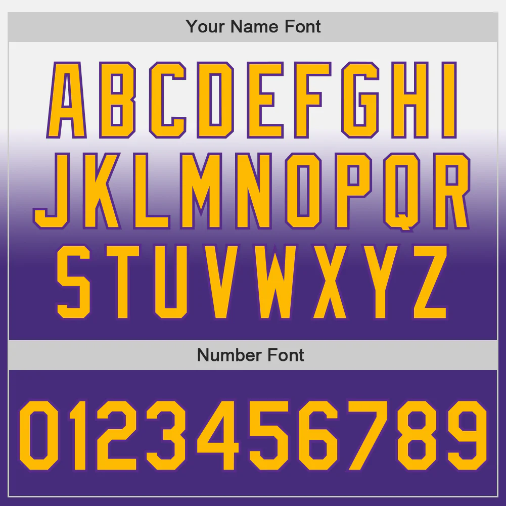 Custom White Gold-Purple Authentic Fade Fashion Baseball Jersey - Image 5