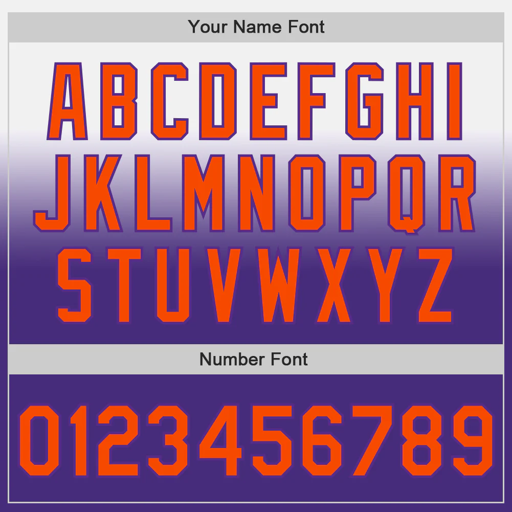 Custom White Orange-Purple Authentic Fade Fashion Baseball Jersey - Image 5