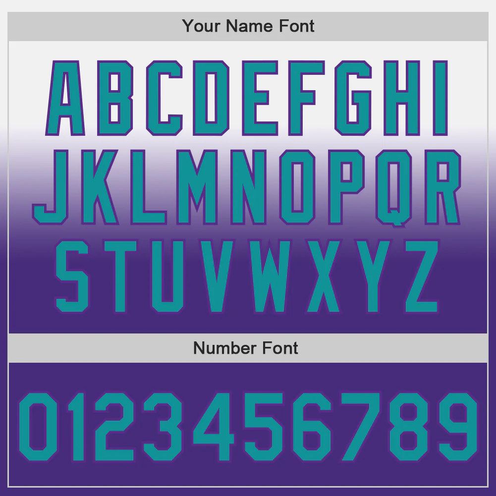 Custom White Teal-Purple Authentic Fade Fashion Baseball Jersey - Image 5