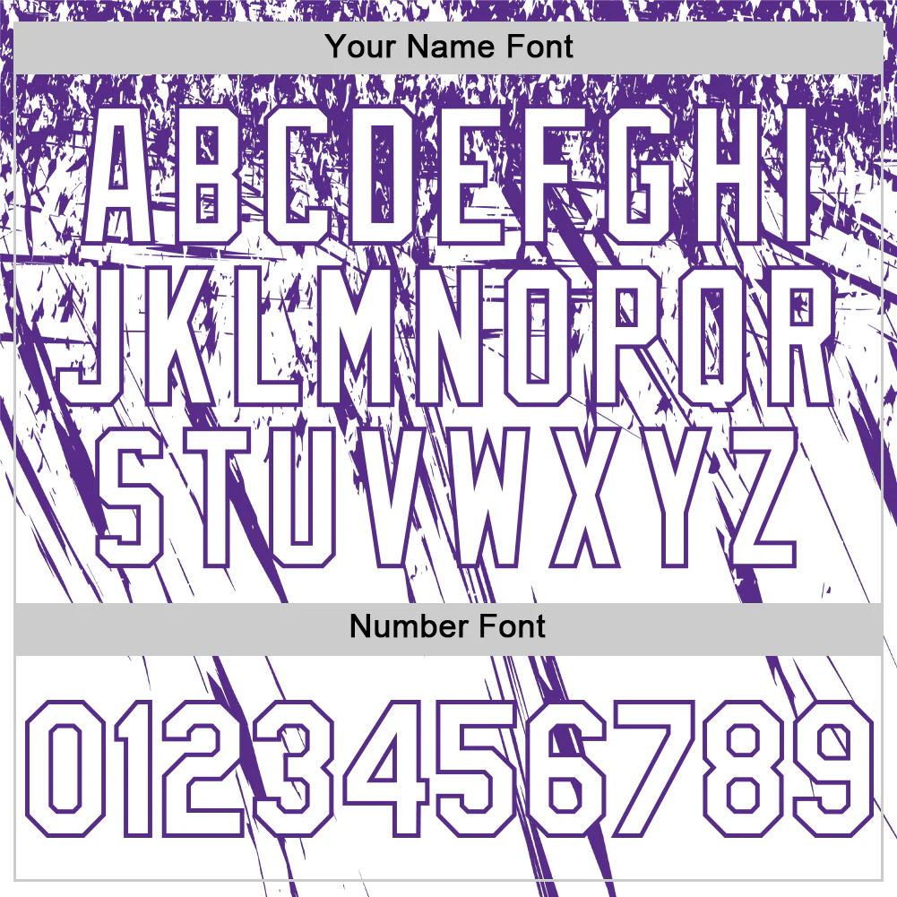 Custom White Purple Distressed Scratch Brush Stroke Authentic Baseball Jersey - Image 5