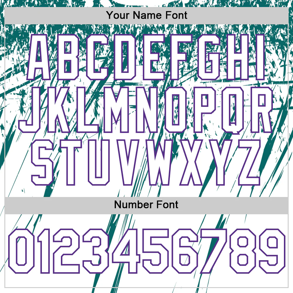 Custom White Purple-Teal Splatter Brush Stroke Star Raglan Sleeves Authentic Baseball Jersey - Image 5