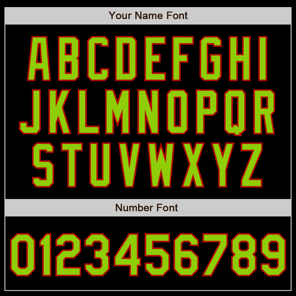 Custom Black Neon Green-Red Authentic Baseball Jersey - Image 4