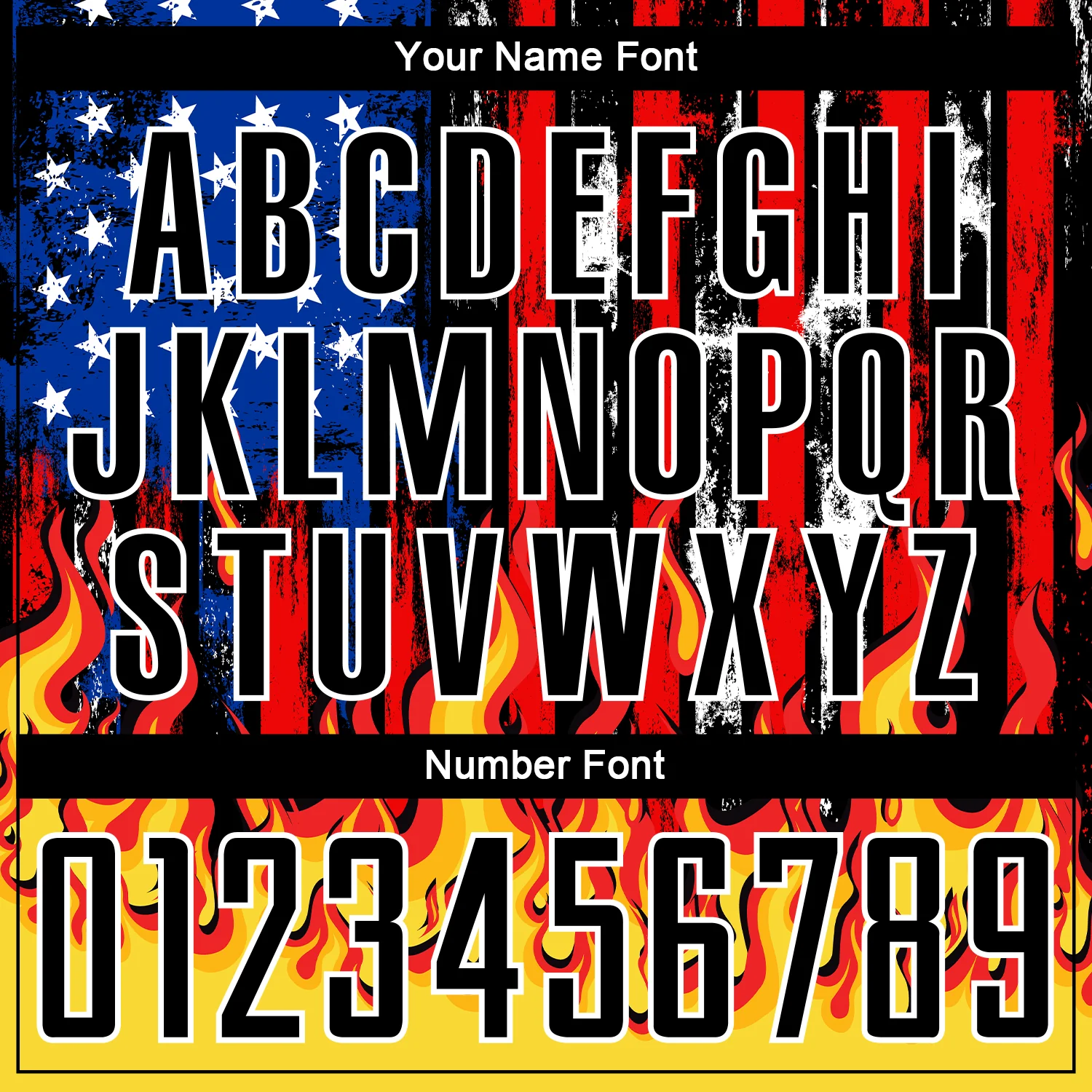 Custom Black Red Royal-Gold American Flag Flame Sublimation Soccer Uniform Jersey - Image 6