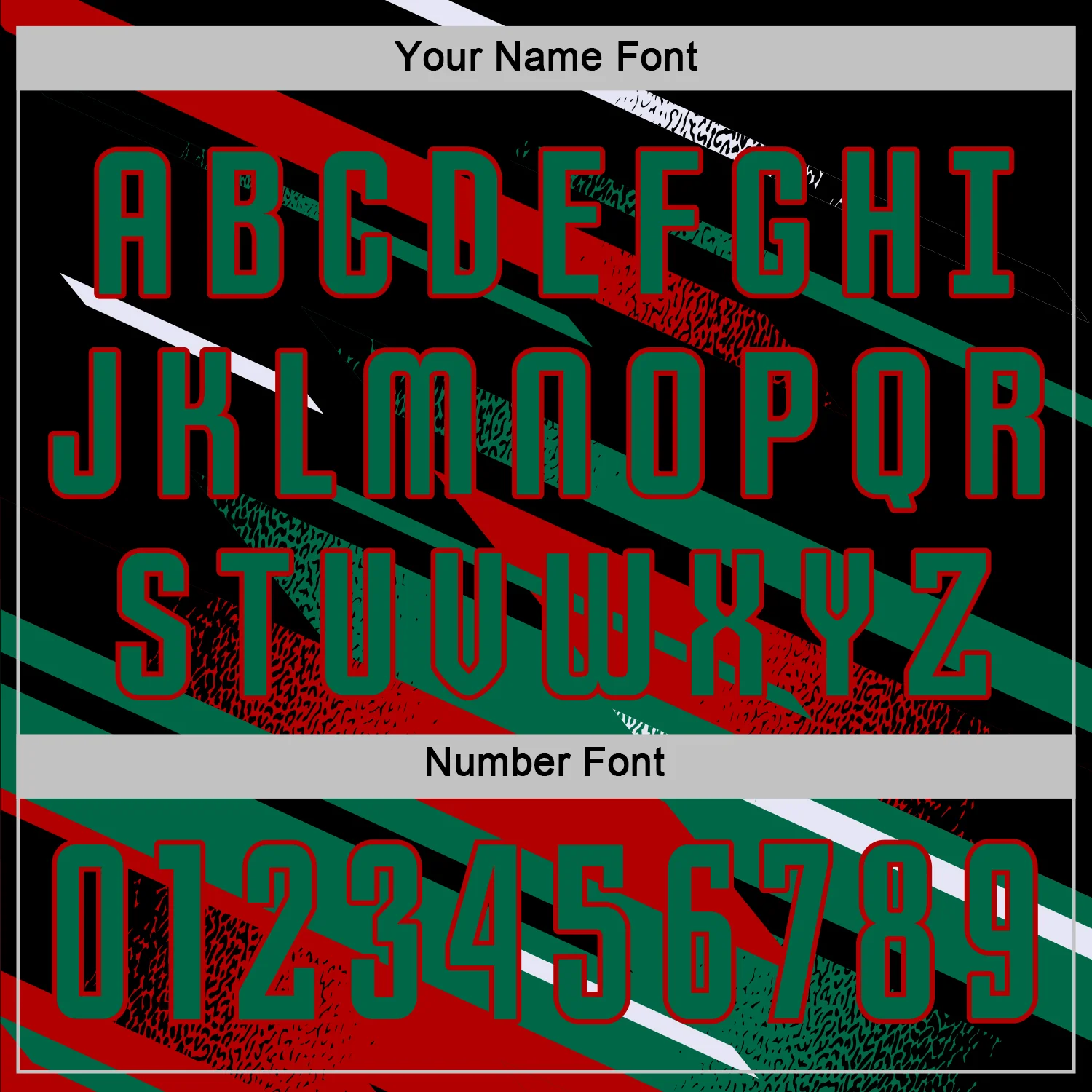 Custom Black Kelly Green Red-White Grunge Stripe And Grainy Sports Sublimation Soccer Uniform Jersey - Image 6