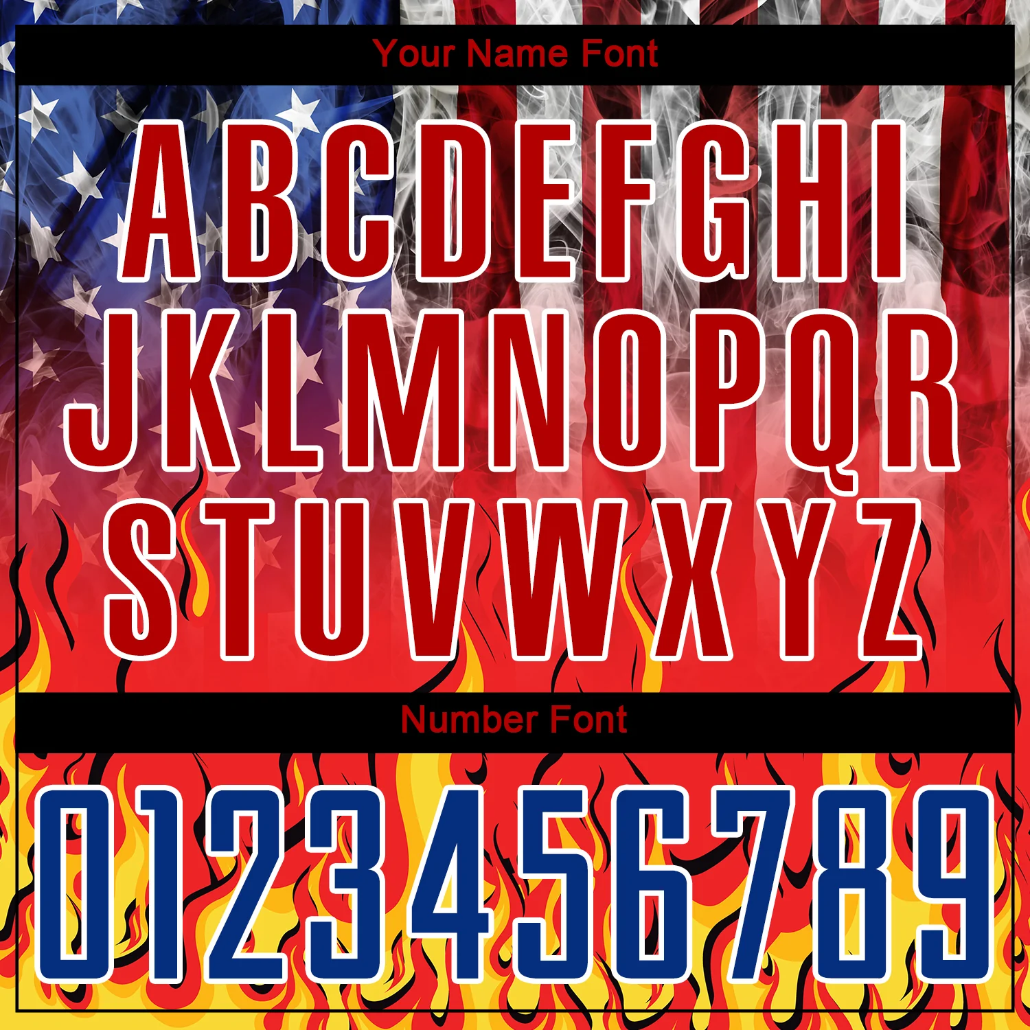 Custom Black Royal Red-Gold American Flag Flame Sublimation Soccer Uniform Jersey - Image 6