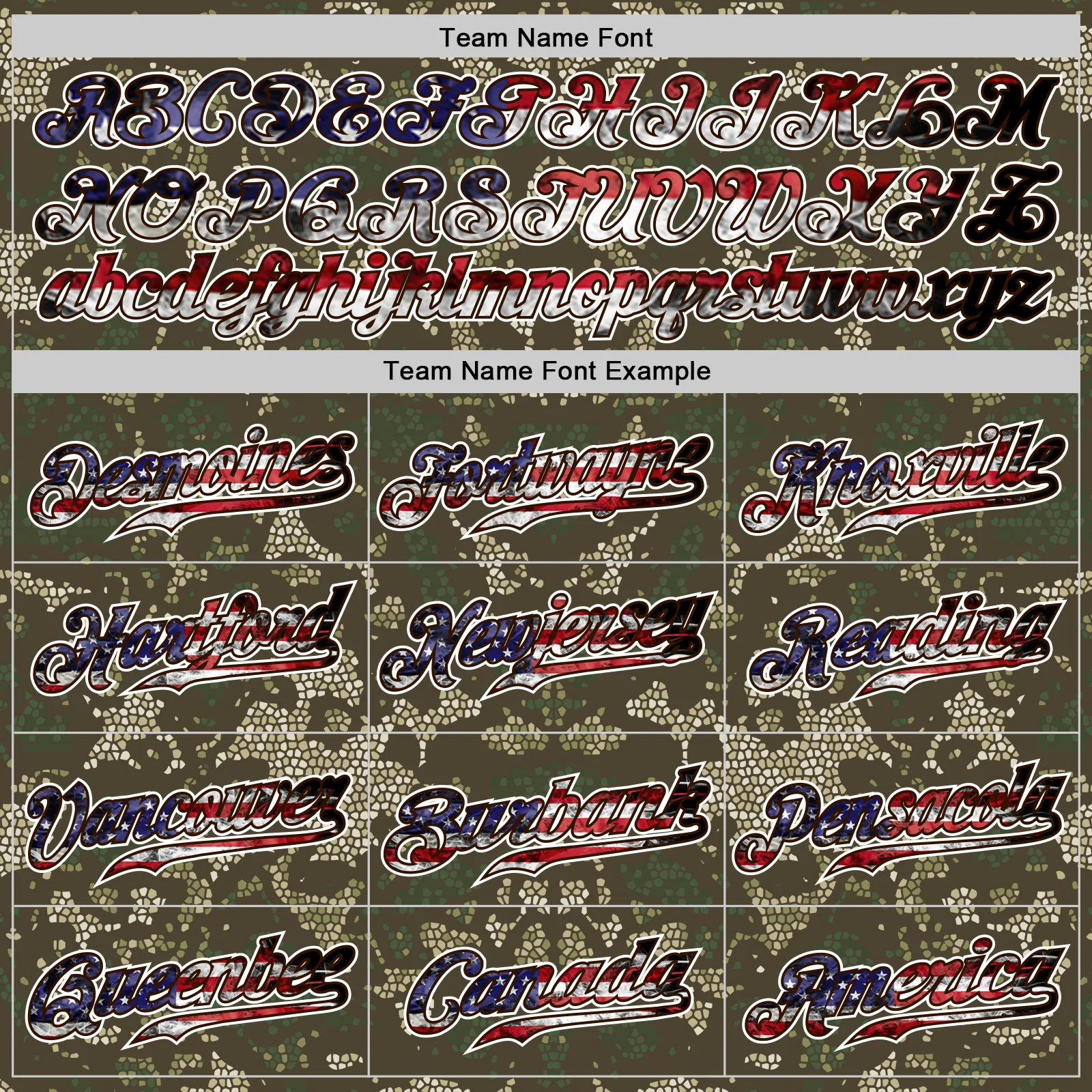 Custom Camo USA Flag Red Blue Brown-White Patriotic Mosaic Camouflage Stars & Stripes Raglan Sleeves Authentic Baseball Jersey - Image 4