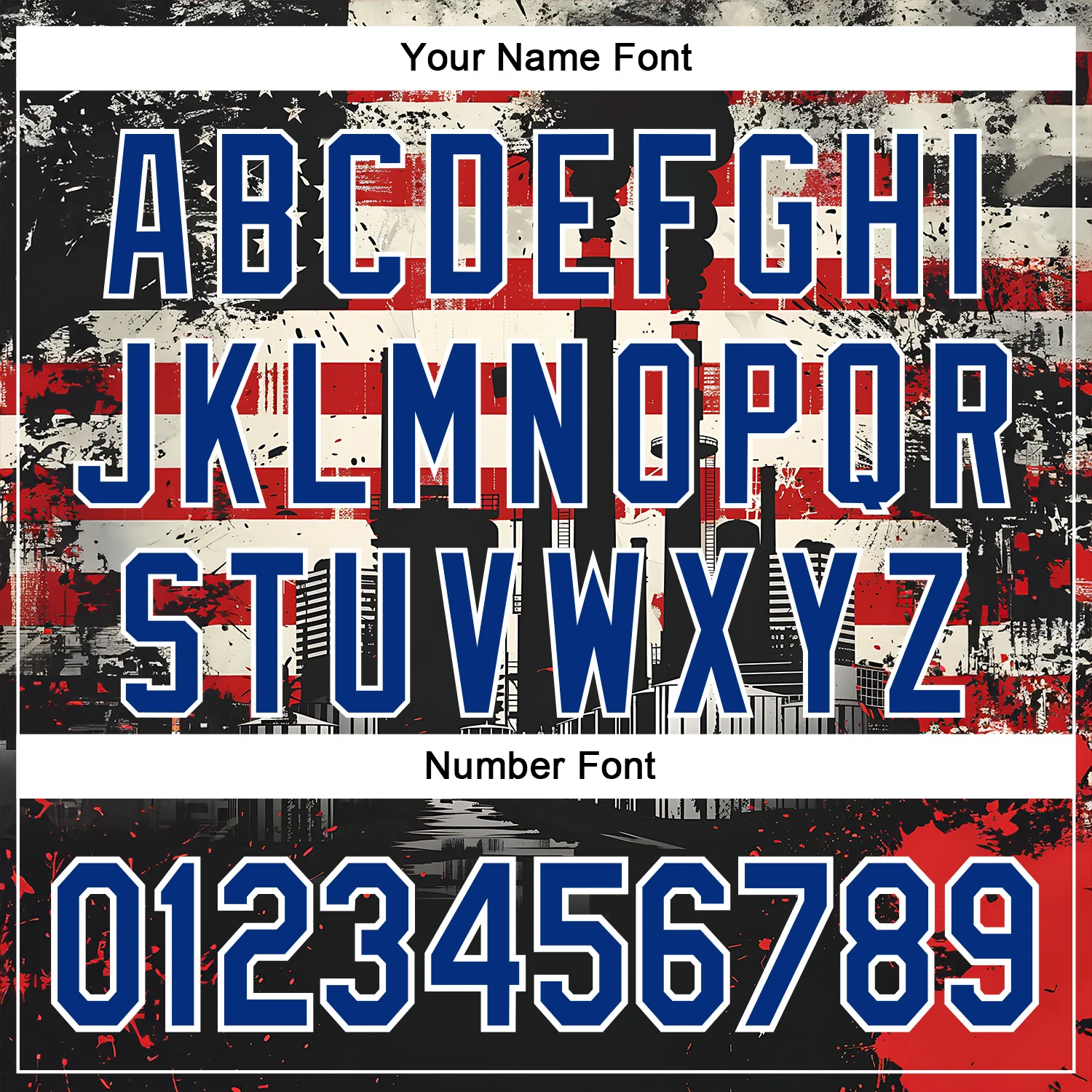 Custom Stitched City Cream Royal Red-White 3D American Flag Retro Distressed Grunge Sports Pullover Sweatshirt Hoodie - Image 4
