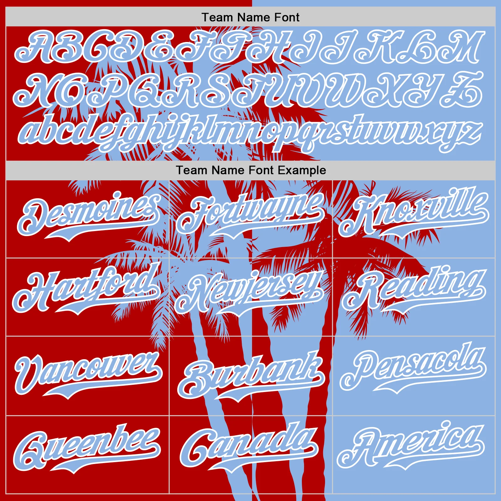 Custom Light Blue Red-White Hawaii Palm Trees Tropical Coconut Authentic Baseball Jersey - Image 4