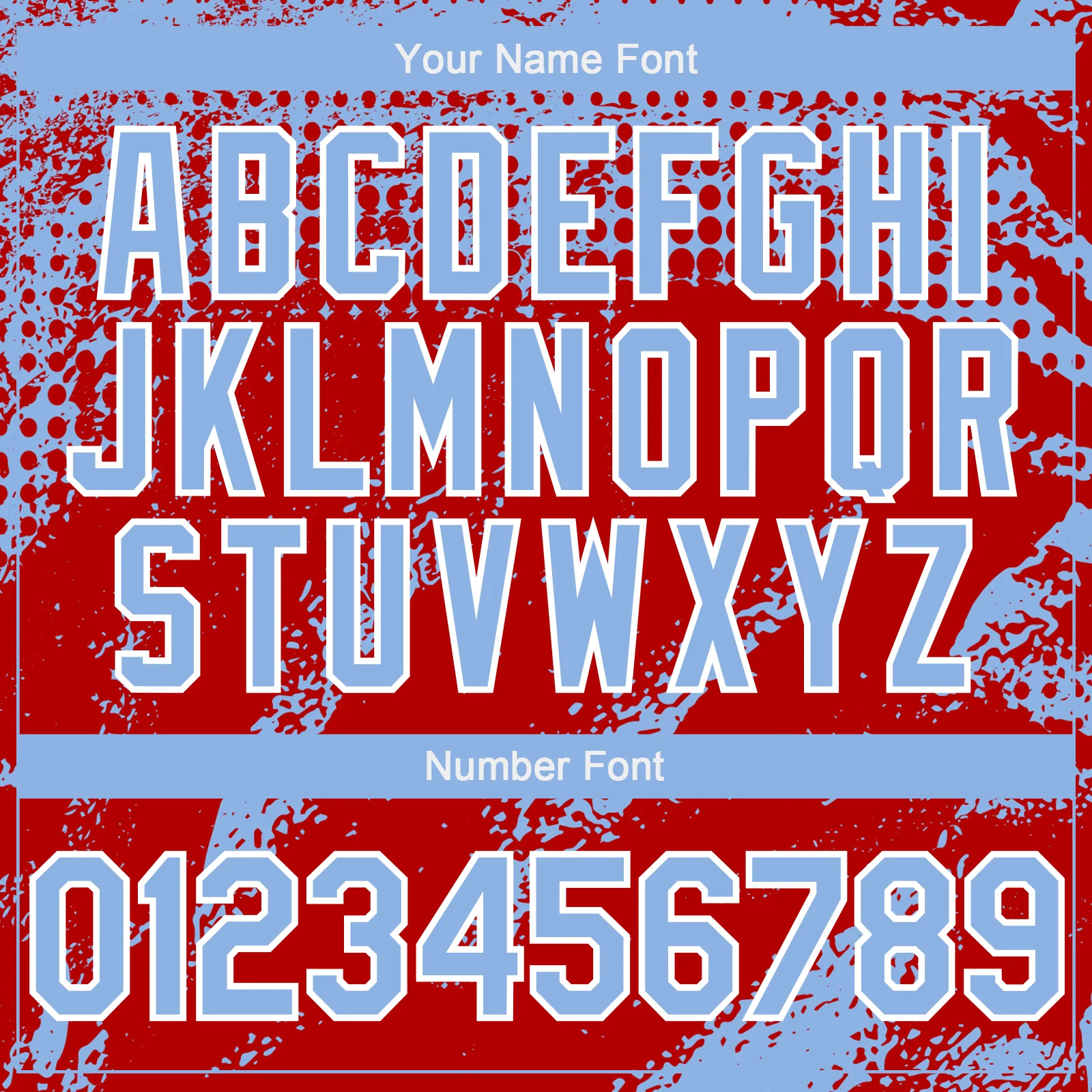 Custom Light Blue Red-White Splash Grunge Fragment Authentic Baseball Jersey - Image 5