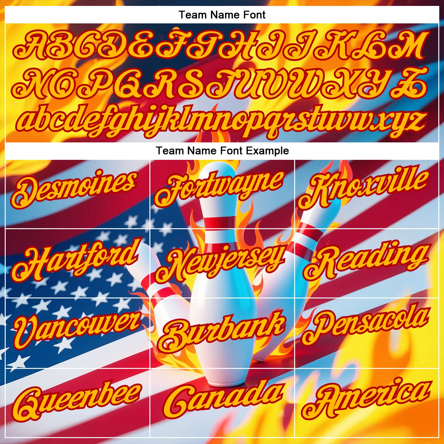 Custom Navy Gold-Red 3D American Flag Flame Bowling Performance Polo Shirt - Image 4