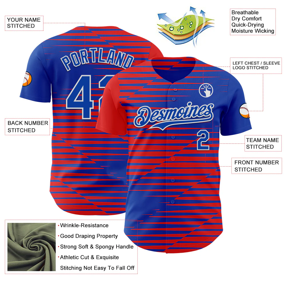 Custom Thunder Blue Red-White Texas Flag Stripe City Edition Authentic Baseball Jersey - Image 3