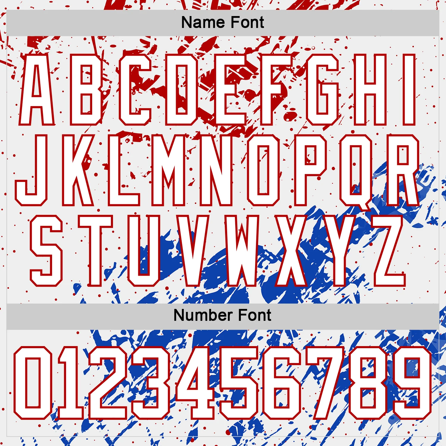 Custom White Red-Thunder Blue Abstract Splatter Paint Hockey Lace Neck Jersey - Image 7