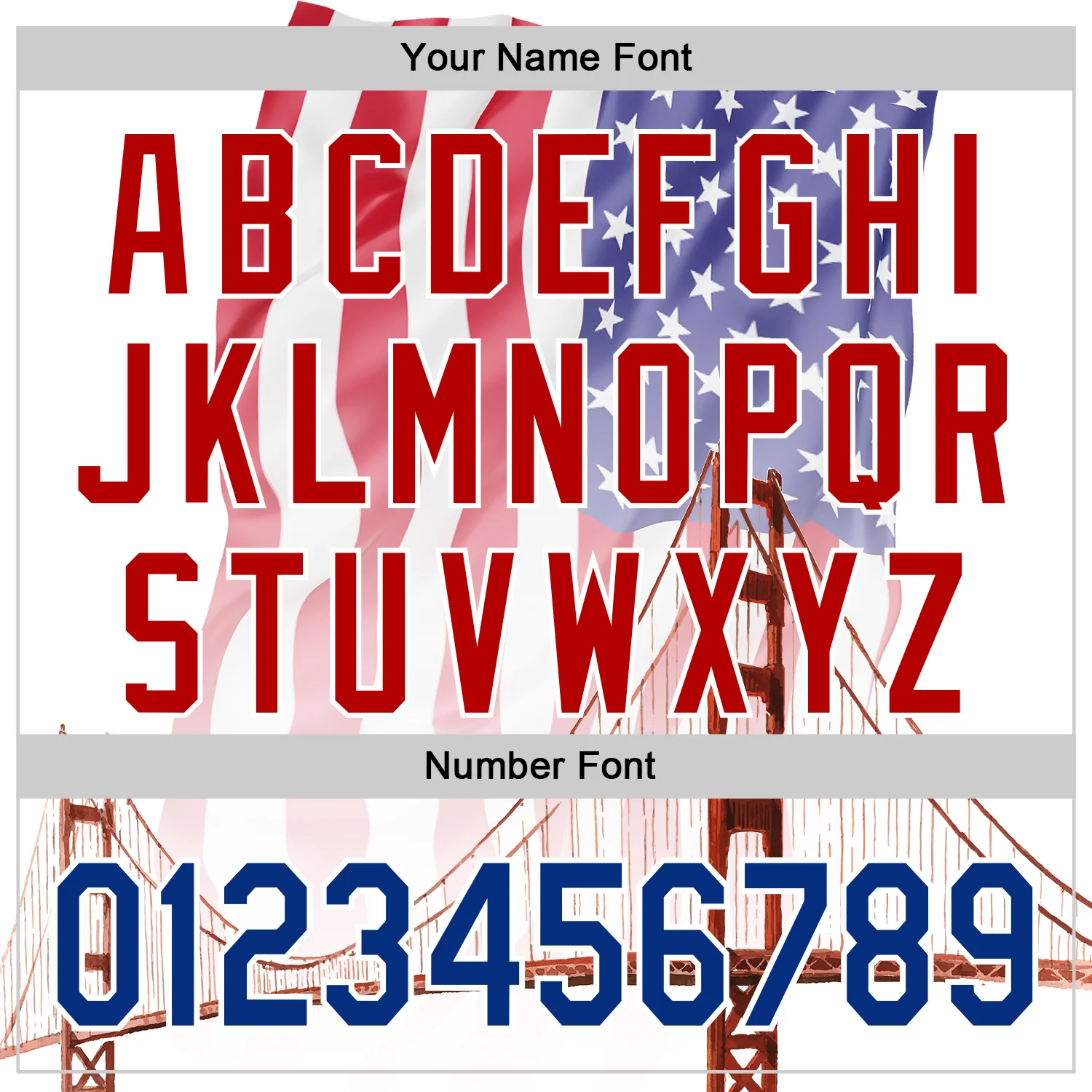 Custom White Royal-Red 3D Patriotic American Flag And Golden Gate Bridge Authentic Baseball Jersey - Image 5