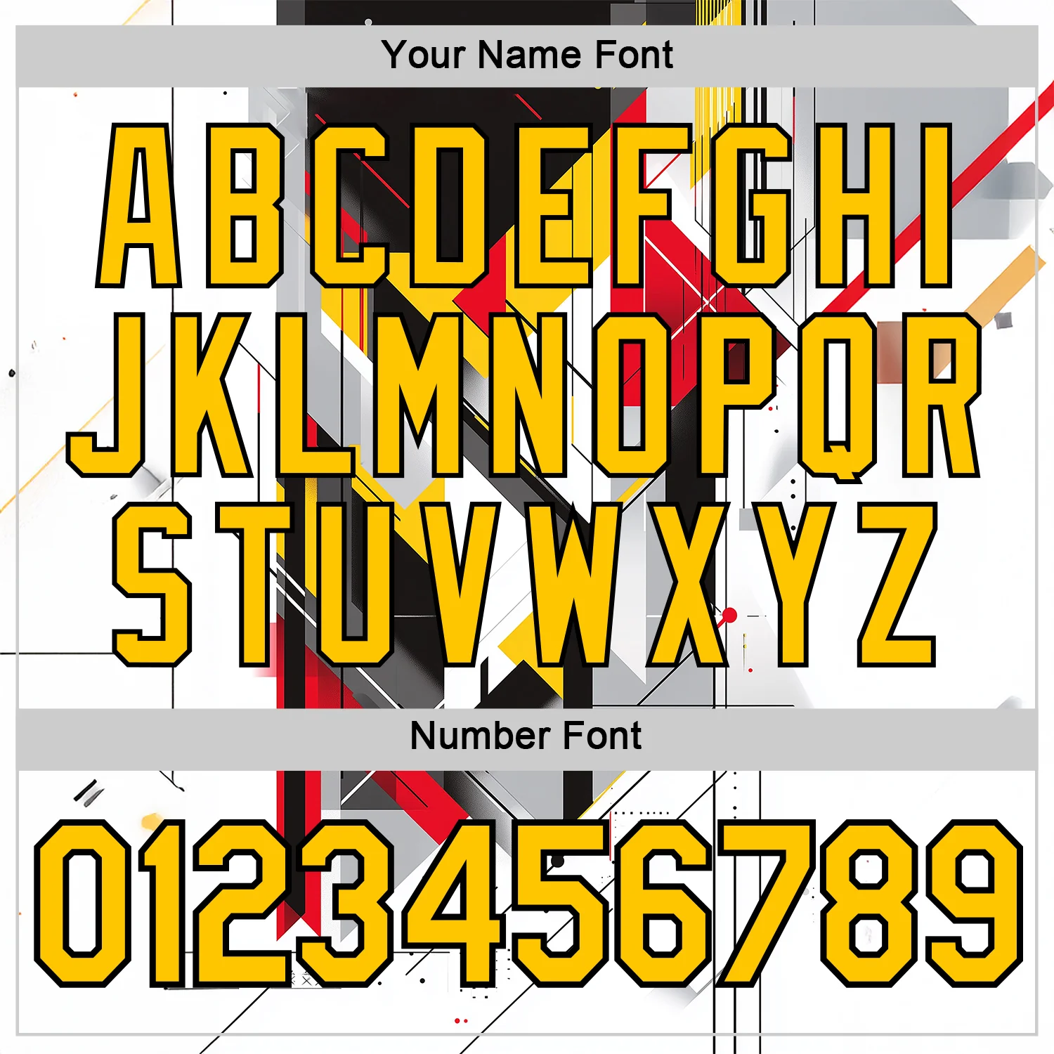 Custom White Yellow Red Black-Gray 3D Pattern Design Germany Geometric Shape Sportswear Performance T-Shirt - Image 4