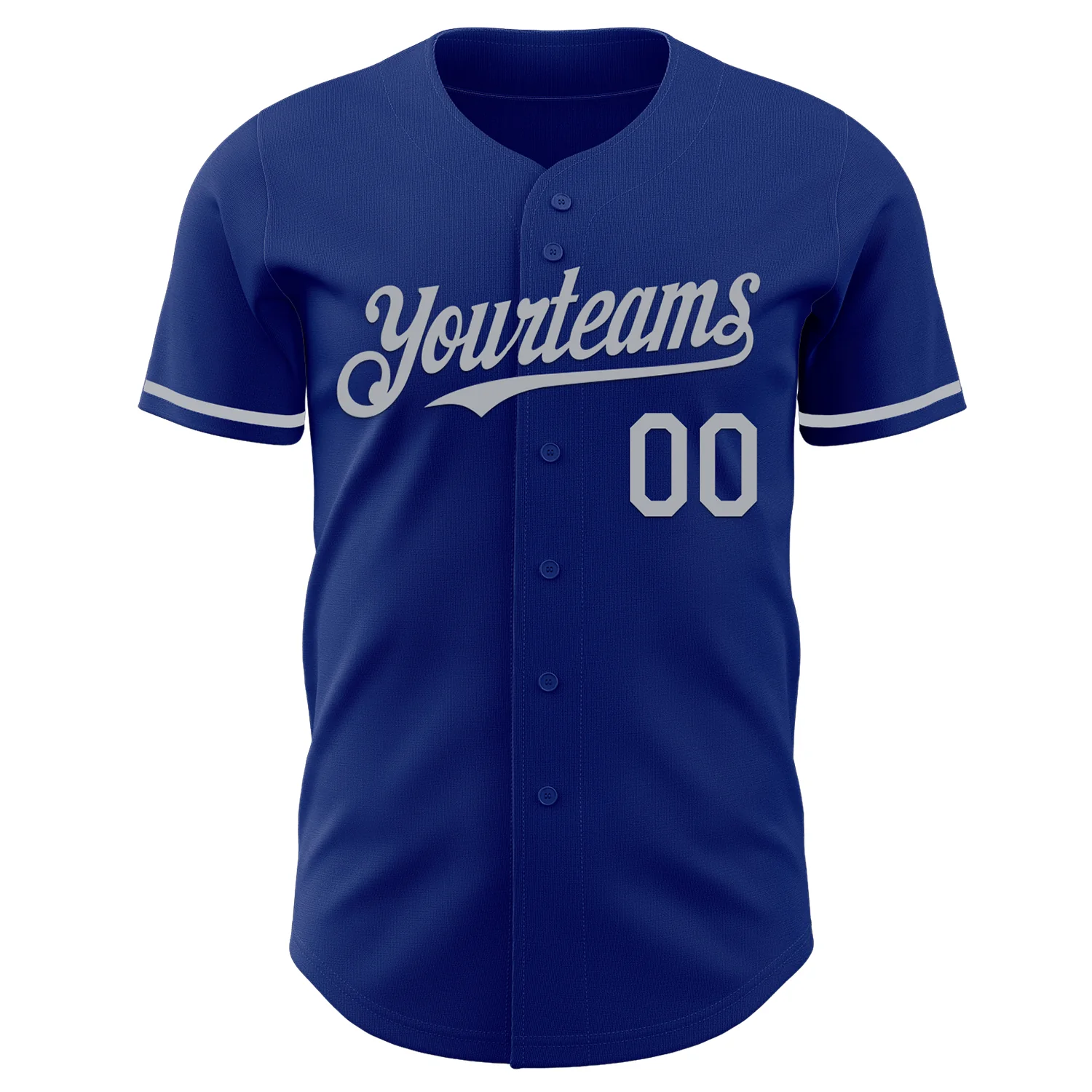 Custom Royal Gray Authentic Baseball Jersey - Image 2