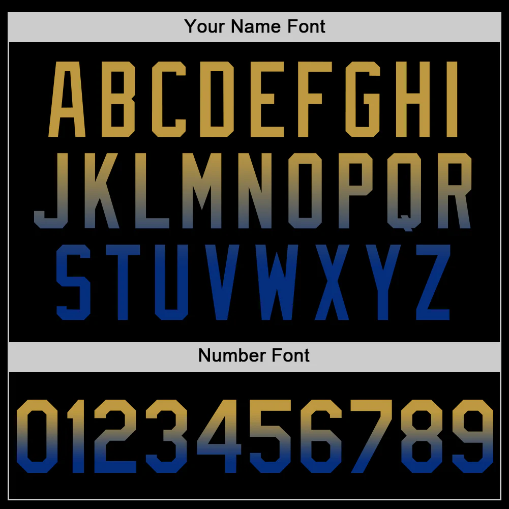 Custom Black Old Gold-Royal Authentic Fade Fashion Baseball Jersey - Image 5