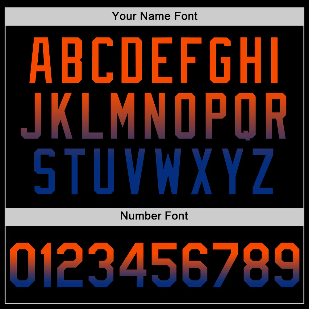 Custom Black Orange-Royal Authentic Fade Fashion Baseball Jersey - Image 5