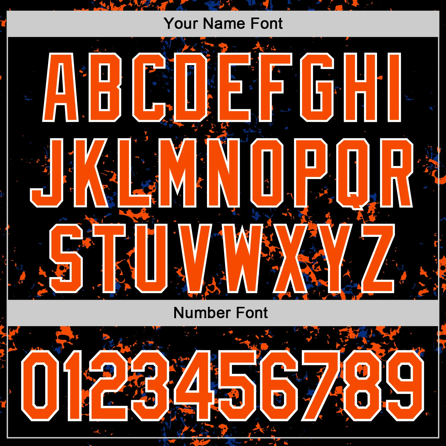 Custom Black Orange Royal-White Fragment Pattern Bomber Full-Snap Varsity Letterman Hoodie Jacket - Image 6