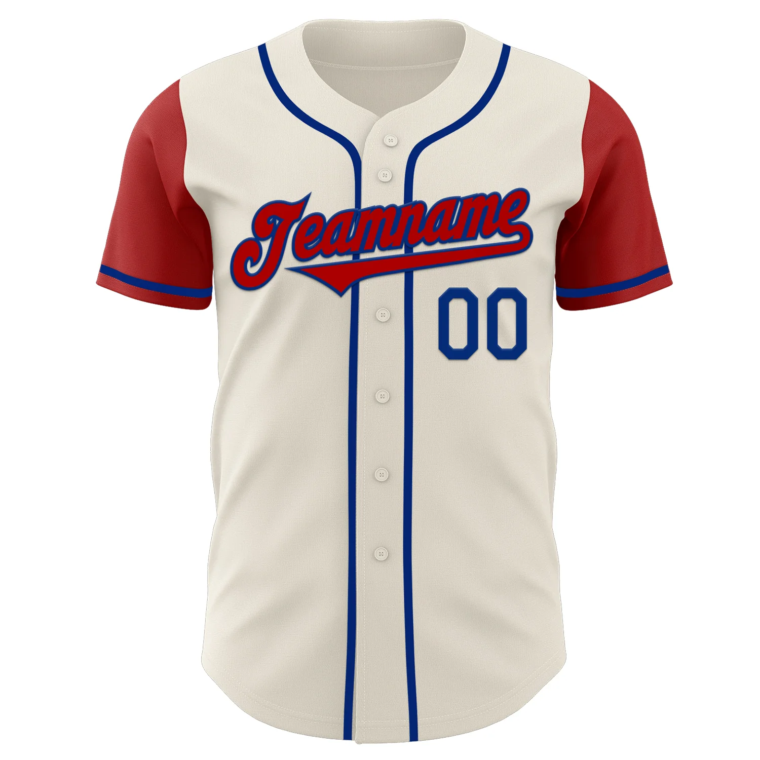 Custom Cream Red-Royal Authentic Two Tone Baseball Jersey - Image 2
