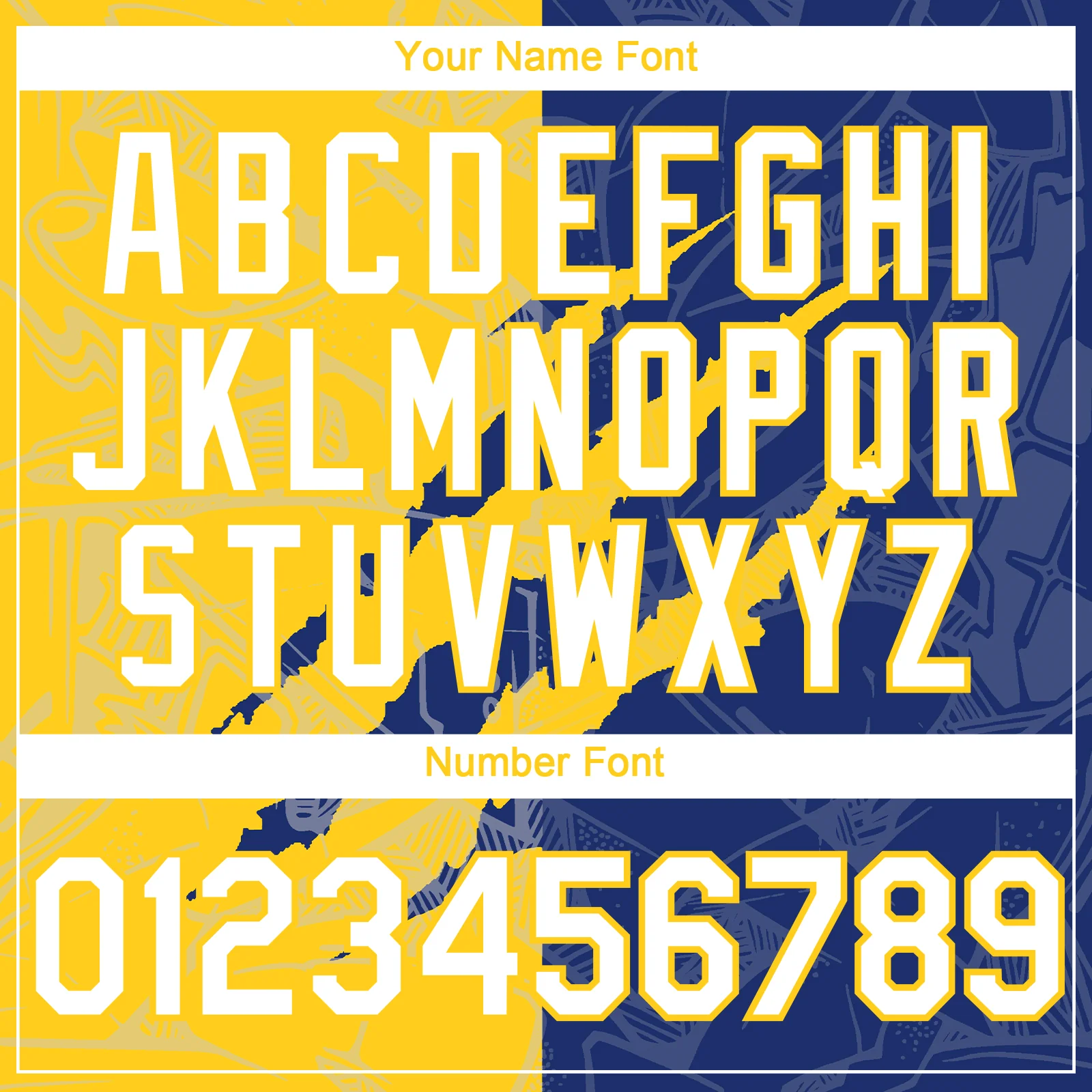 Custom Graffiti Pattern White Royal-Yellow 3D Scratch Authentic Baseball Jersey - Image 5
