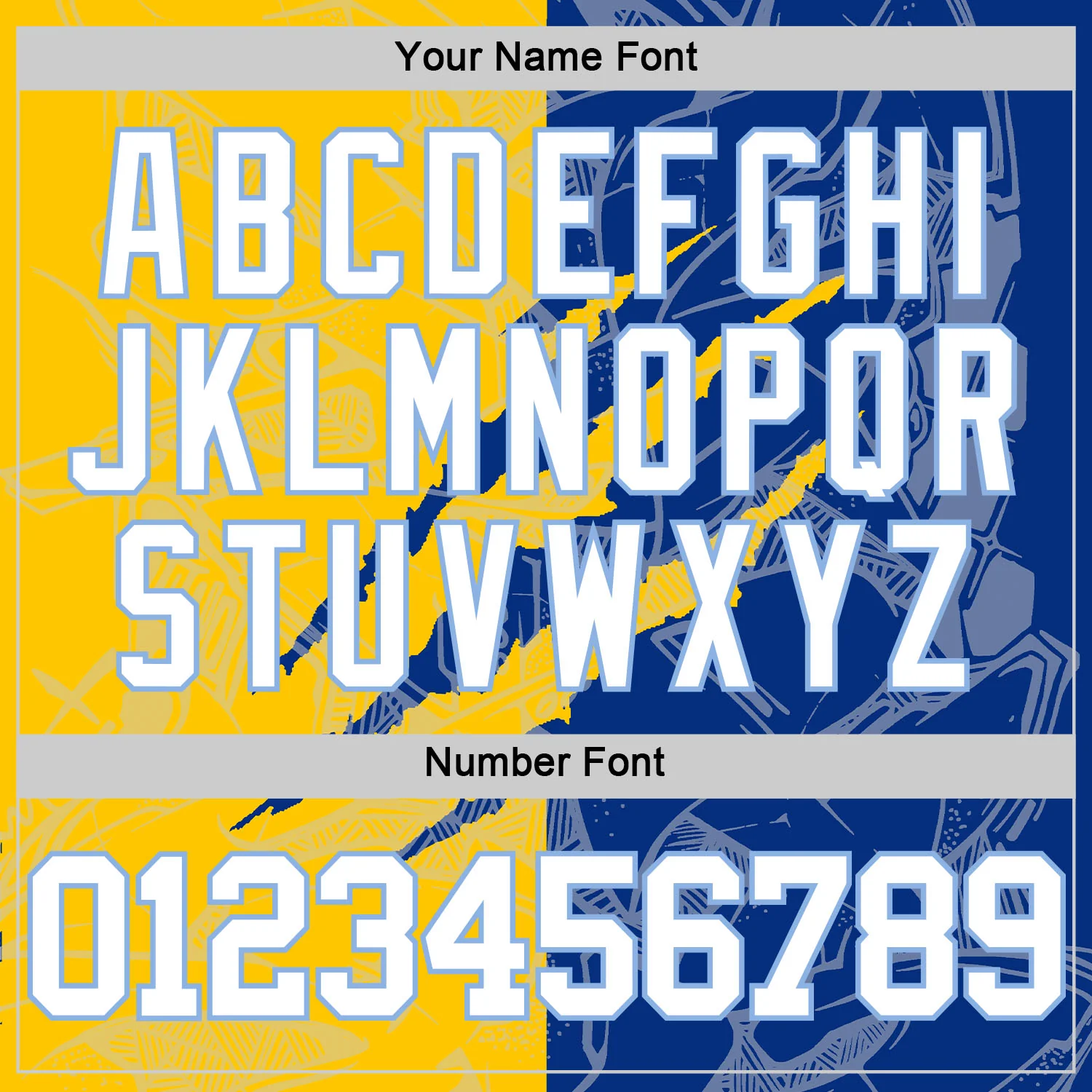 Custom Graffiti Pattern White Royal Yellow-Light Blue Scratch Round Neck Sublimation Basketball Suit Jersey - Image 5