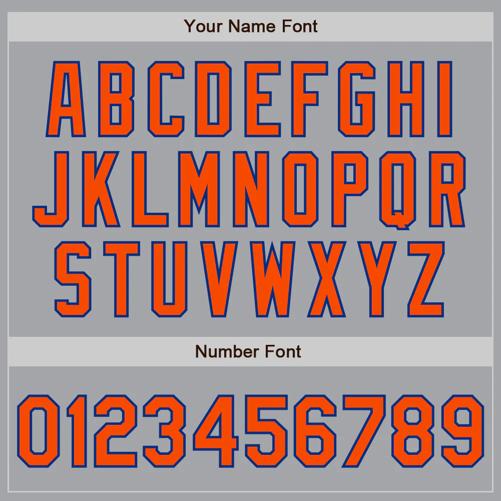 Custom Gray Orange-Royal Authentic Two Tone Baseball Jersey - Image 5