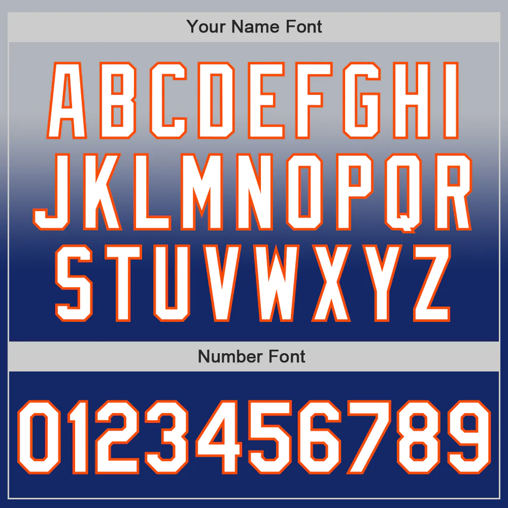 Custom Gray White Royal-Orange Authentic Fade Fashion Baseball Jersey - Image 5