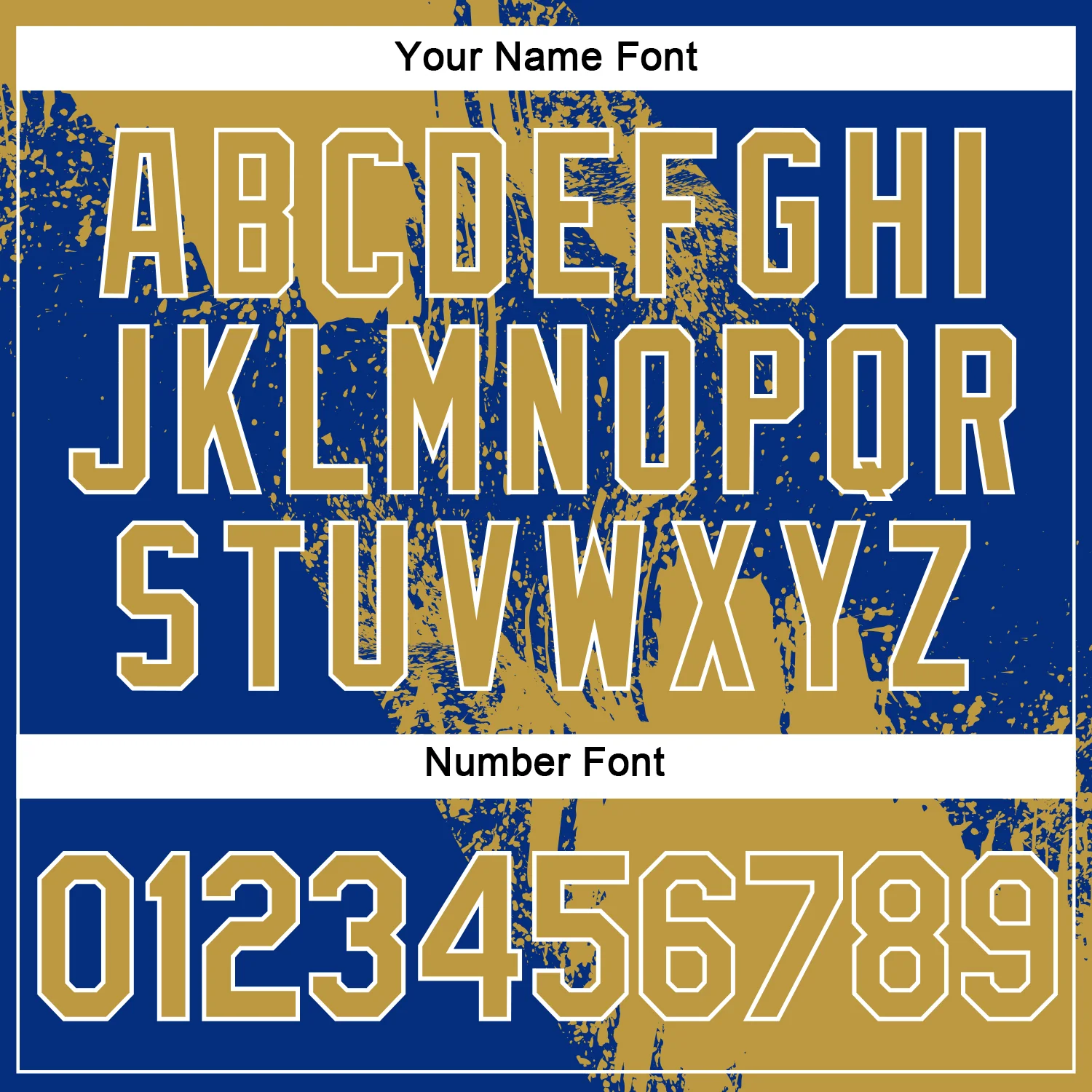 Custom Old Gold Royal-White 3D Pattern Design Abstract Brush Stroke Performance Polo Shirt - Image 5