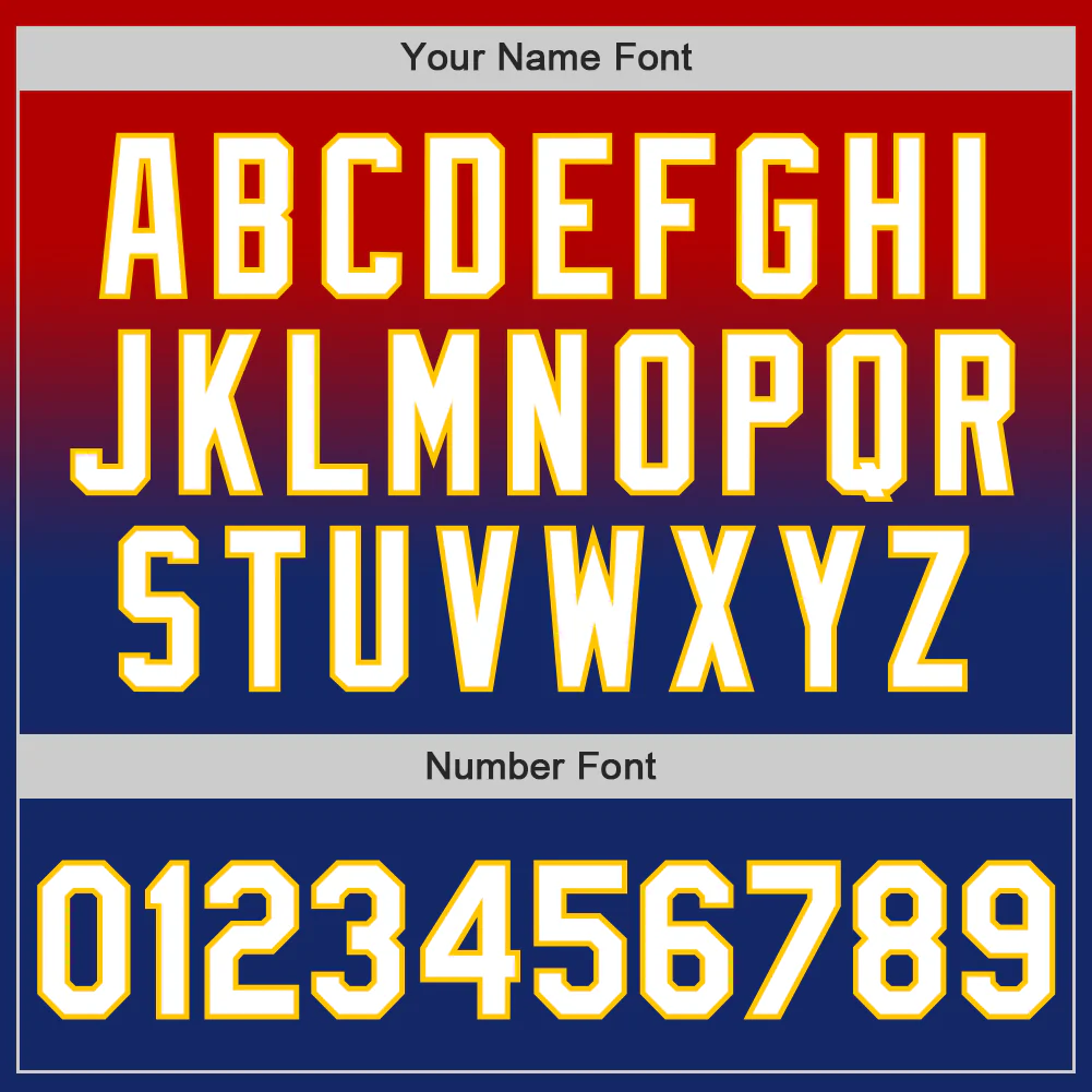 Custom Red White Royal-Yellow Authentic Fade Fashion Baseball Jersey - Image 5