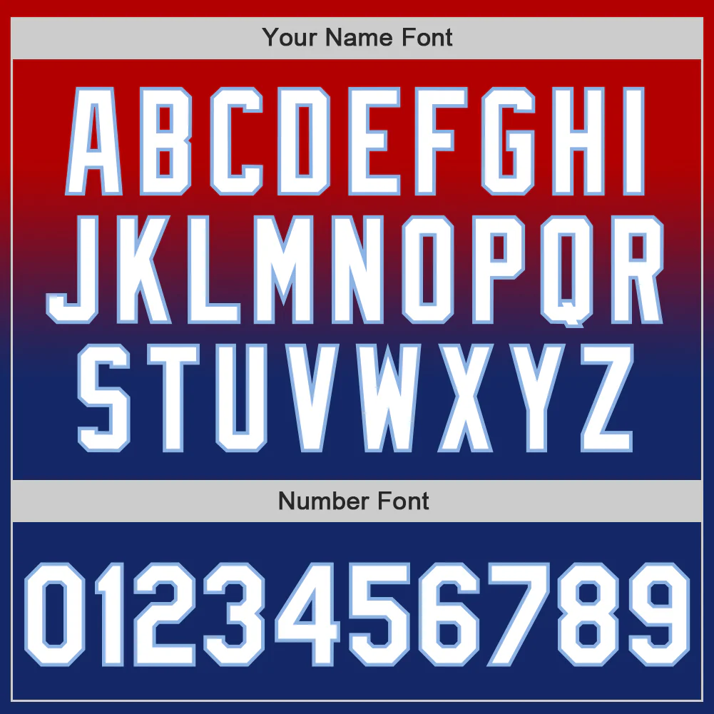 Custom Red White Royal-Light Blue Authentic Fade Fashion Baseball Jersey - Image 5