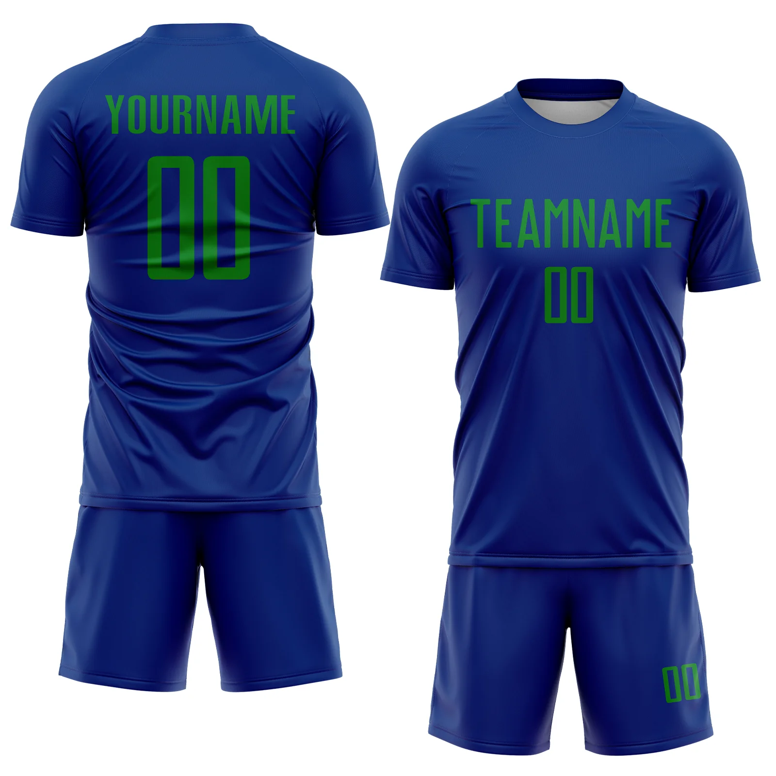 Custom Royal Grass Green Sublimation Soccer Uniform Jersey - Image 2
