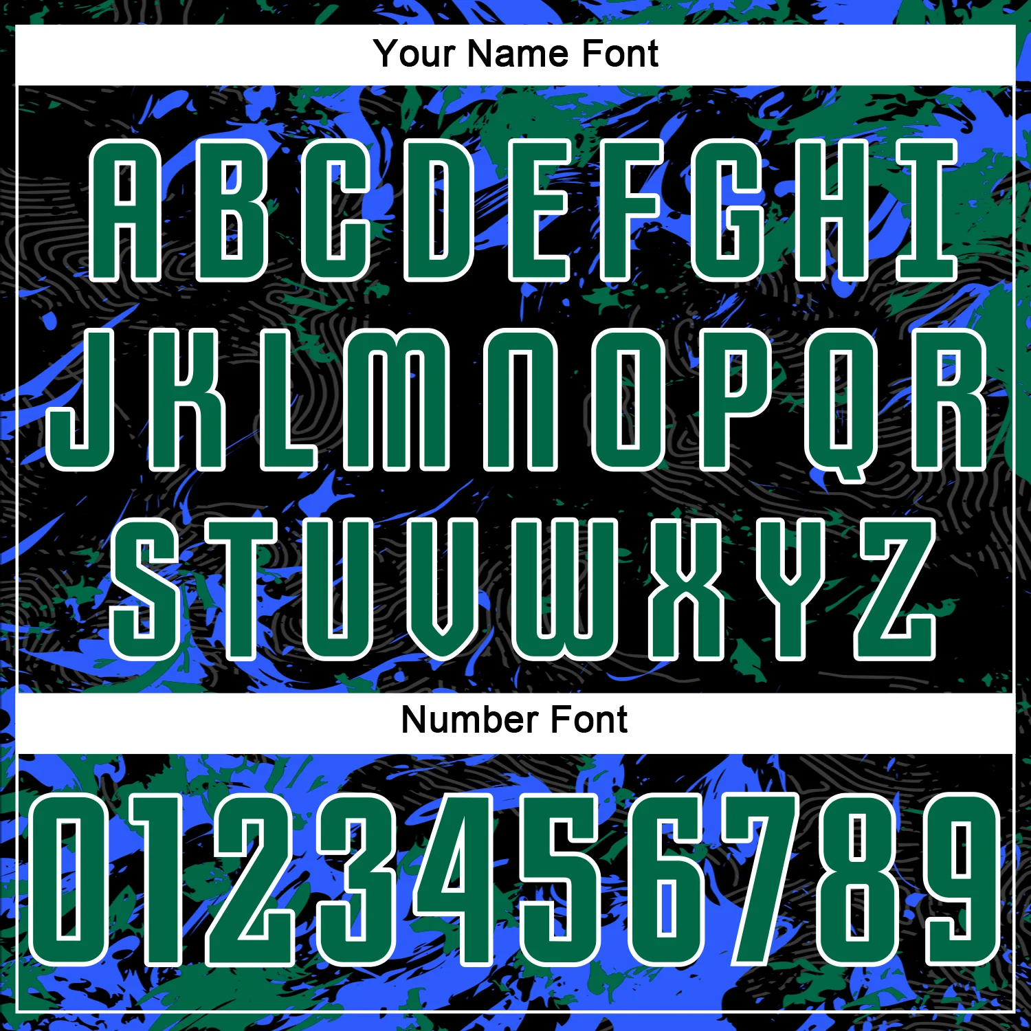 Custom Black Kelly Green Royal-White Fluid Art Splash Sublimation Soccer Uniform Jersey - Image 6