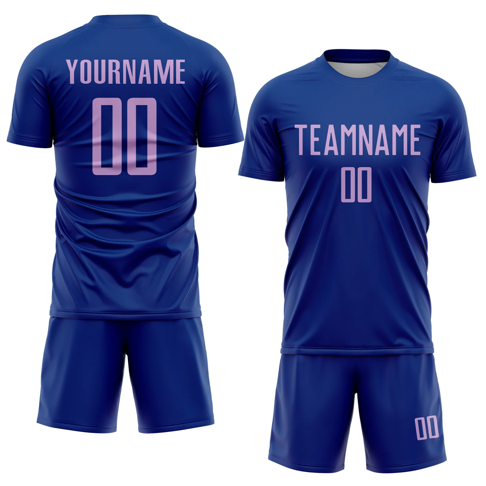 Custom Royal Light Purple Sublimation Soccer Uniform Jersey - Image 2