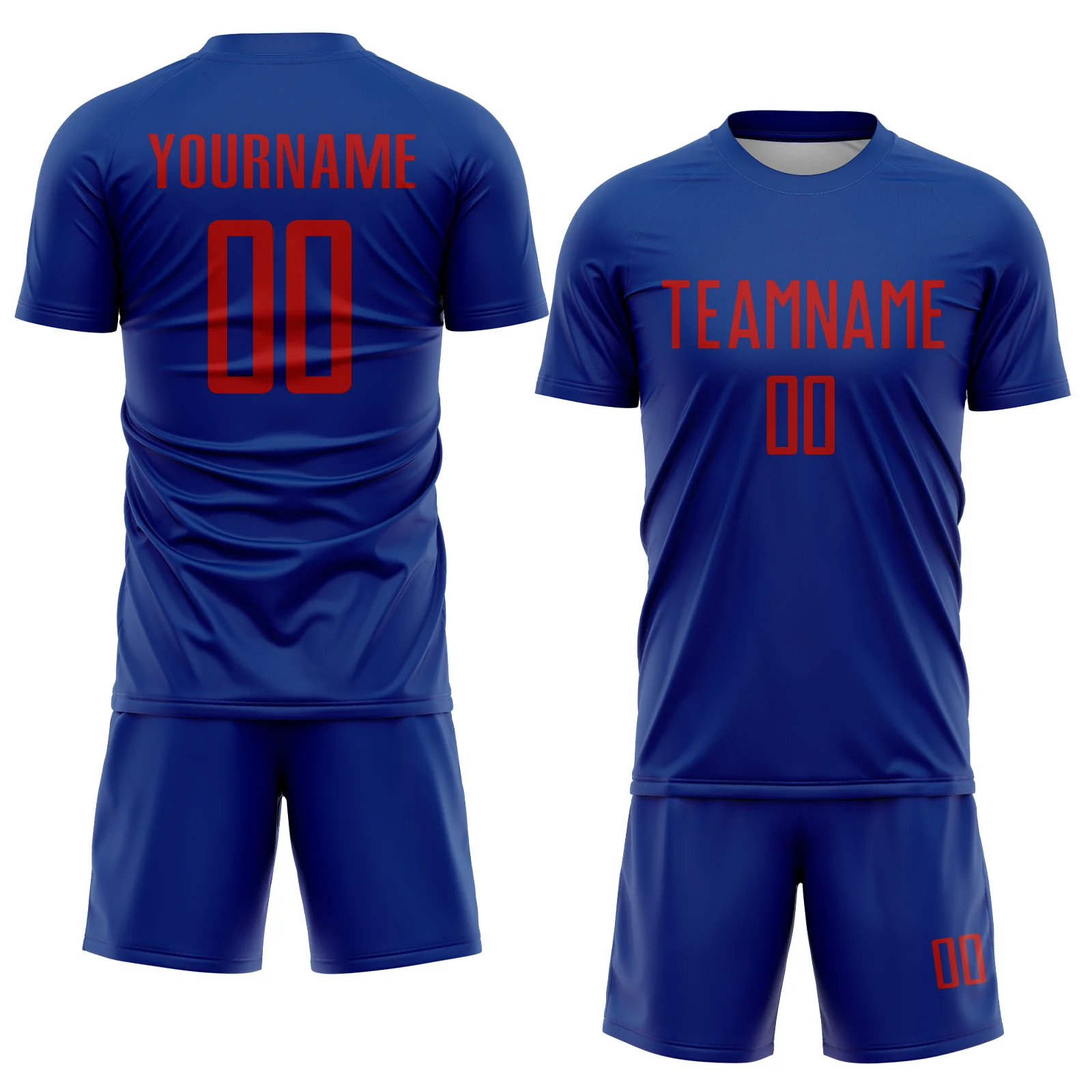 Custom Royal Red Sublimation Soccer Uniform Jersey - Image 2