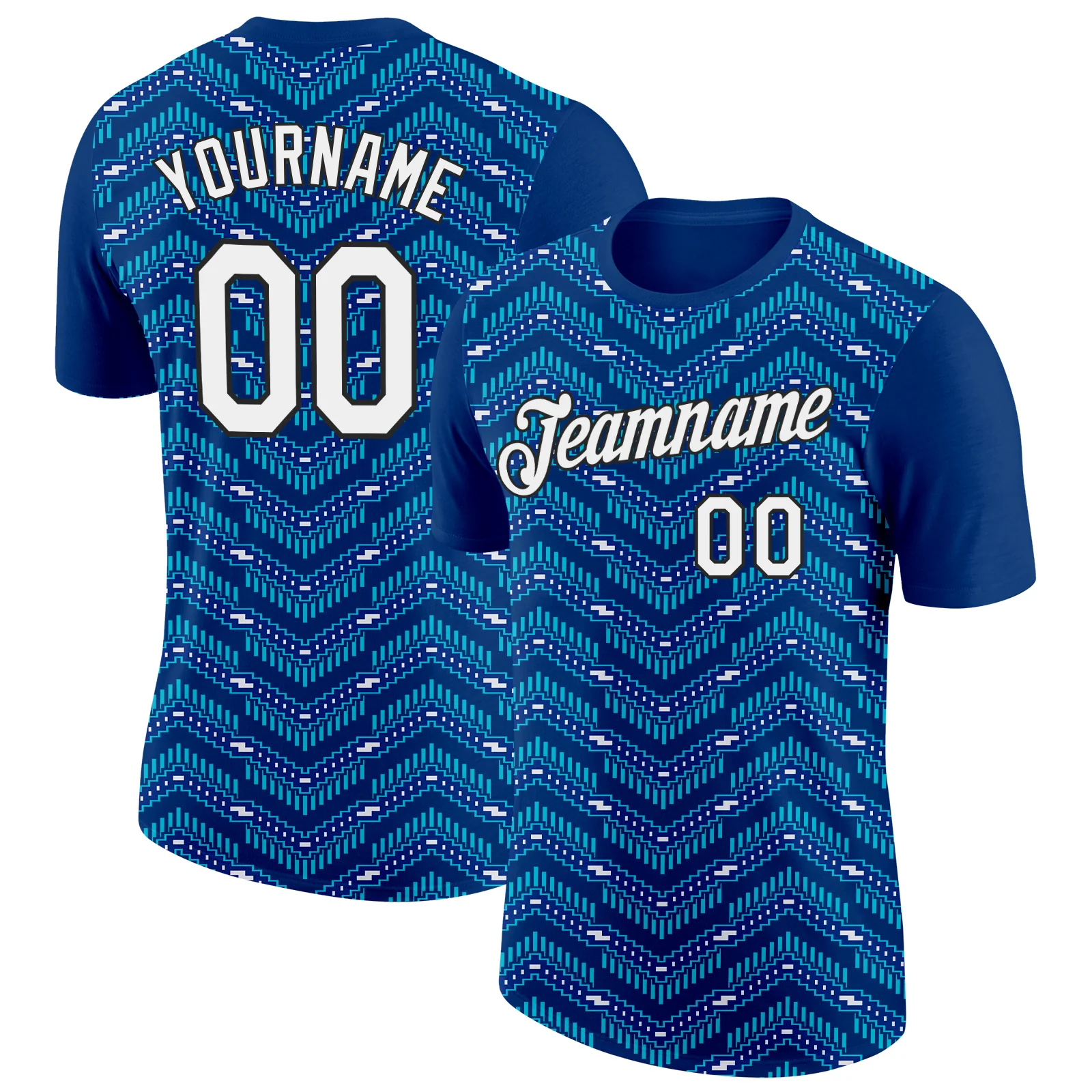 Custom US Navy Blue Royal-Lakes Blue 3D Esports Performance T-Shirt
