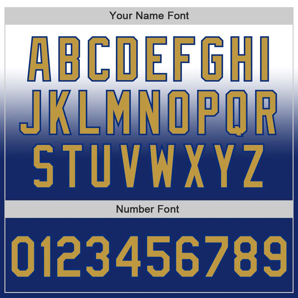 Custom White Old Gold-Royal Authentic Fade Fashion Baseball Jersey - Image 5