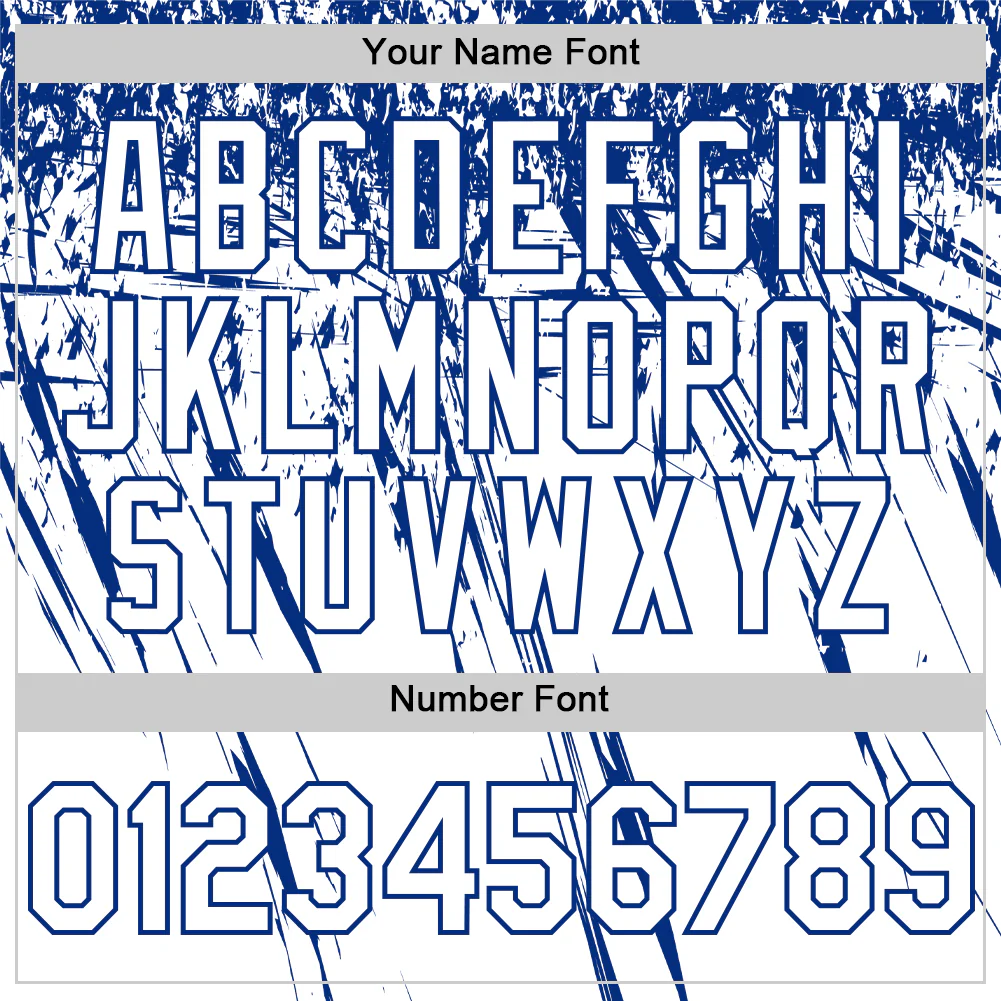 Custom White Royal Distressed Scratch Brush Stroke Authentic Baseball Jersey - Image 5