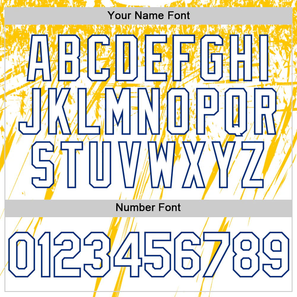 Custom White Royal-Yellow Splatter Brush Stroke Star Raglan Sleeves Authentic Baseball Jersey - Image 5