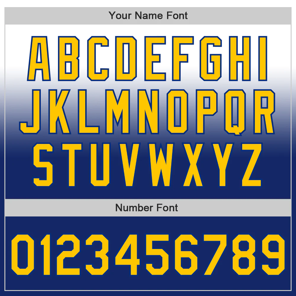 Custom White Yellow-Royal Authentic Fade Fashion Baseball Jersey - Image 5