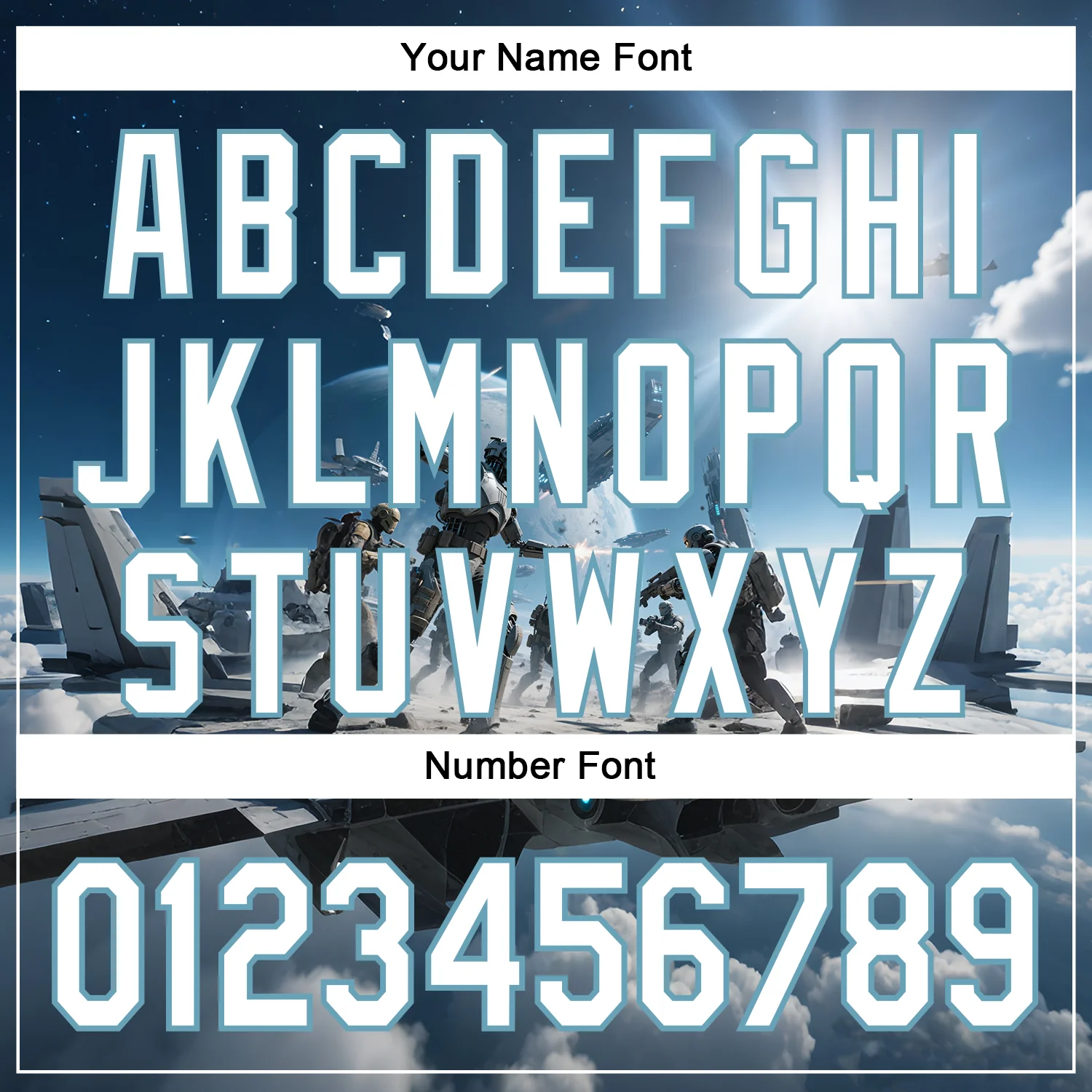 Custom Blue White-Shadow Blue 3D Pattern Design Outer Space Light Swords Authentic Baseball Jersey - Image 5