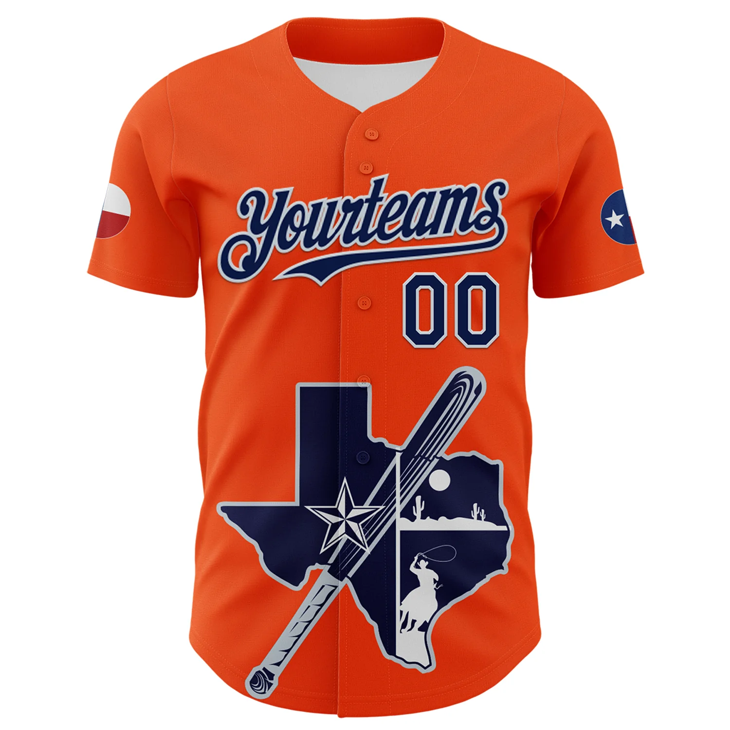 Custom Orange Navy Silver-White 3D Urban City Edition Sports Authentic Baseball Jersey - Image 2