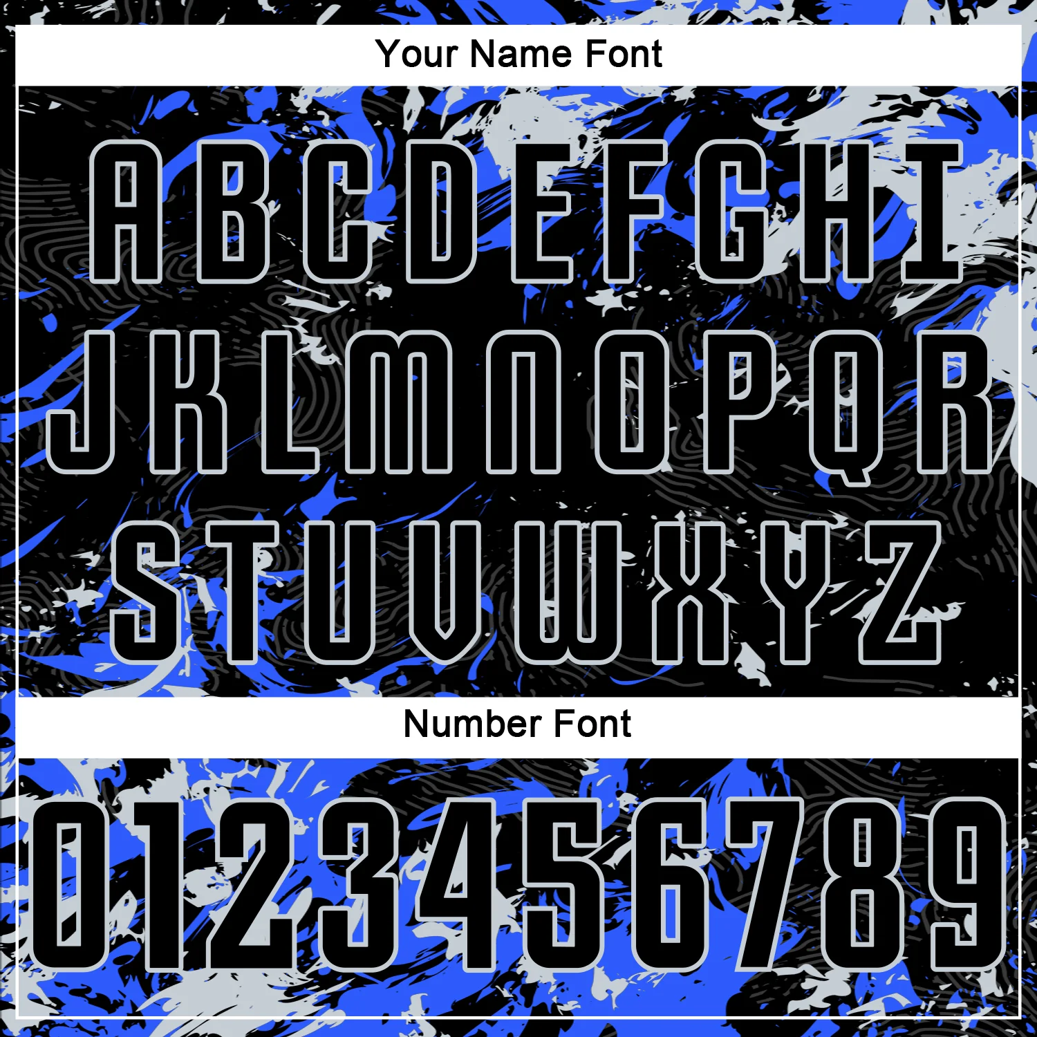 Custom Black Silver-Royal Fluid Art Splash Sublimation Soccer Uniform Jersey - Image 6