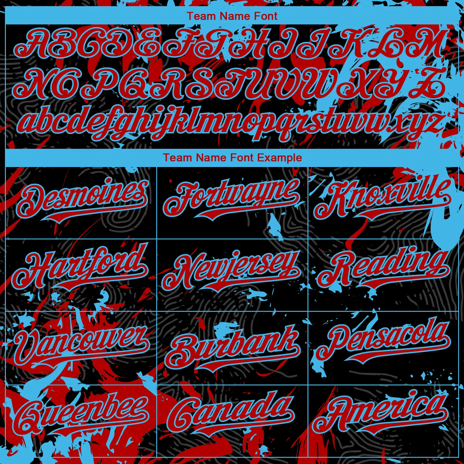 Custom Black Red-Sky Blue Splash Authentic Baseball Jersey - Image 4