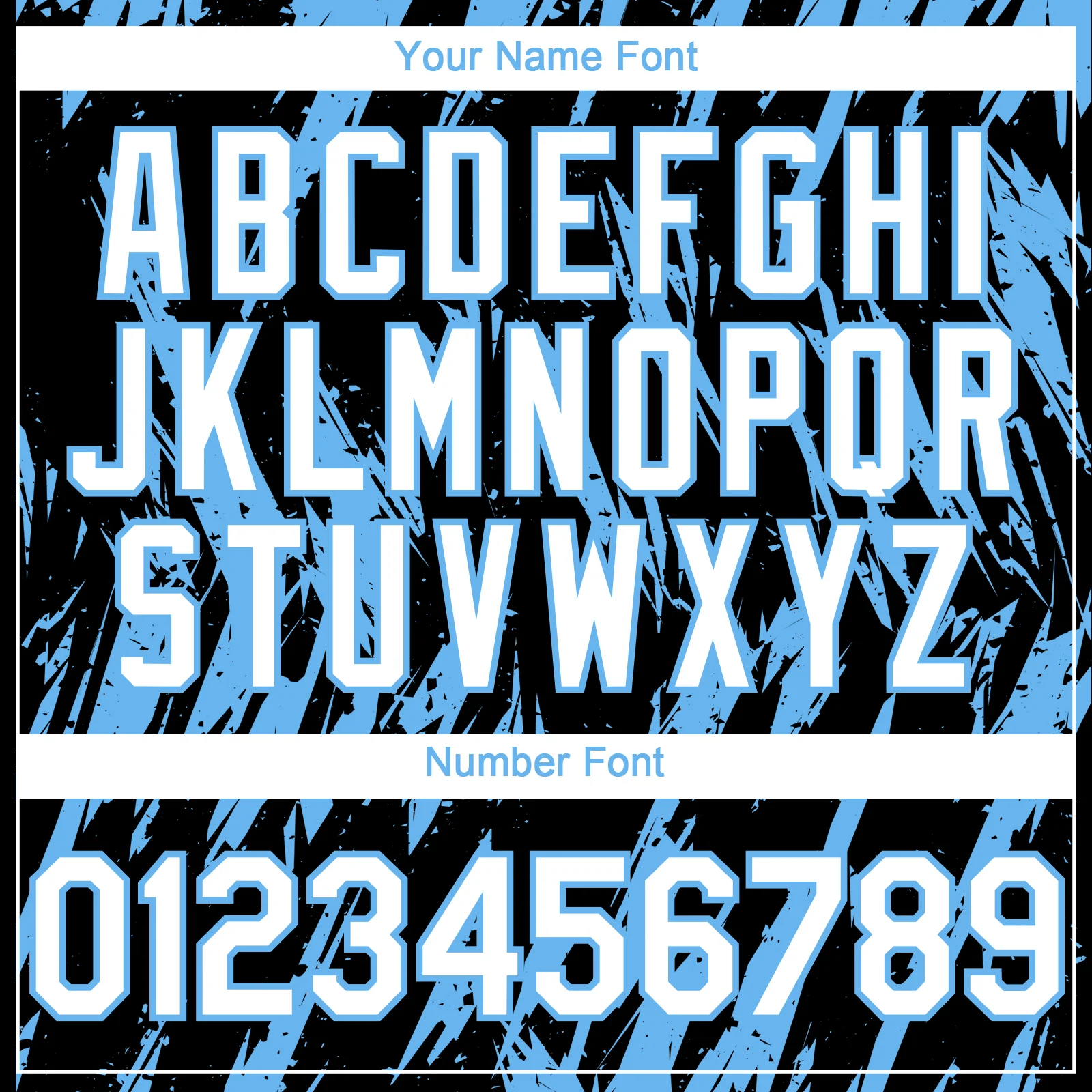 Custom Black White-Sky Blue Splatter Torn Sharp Brush Stroke Authentic Baseball Jersey - Image 5