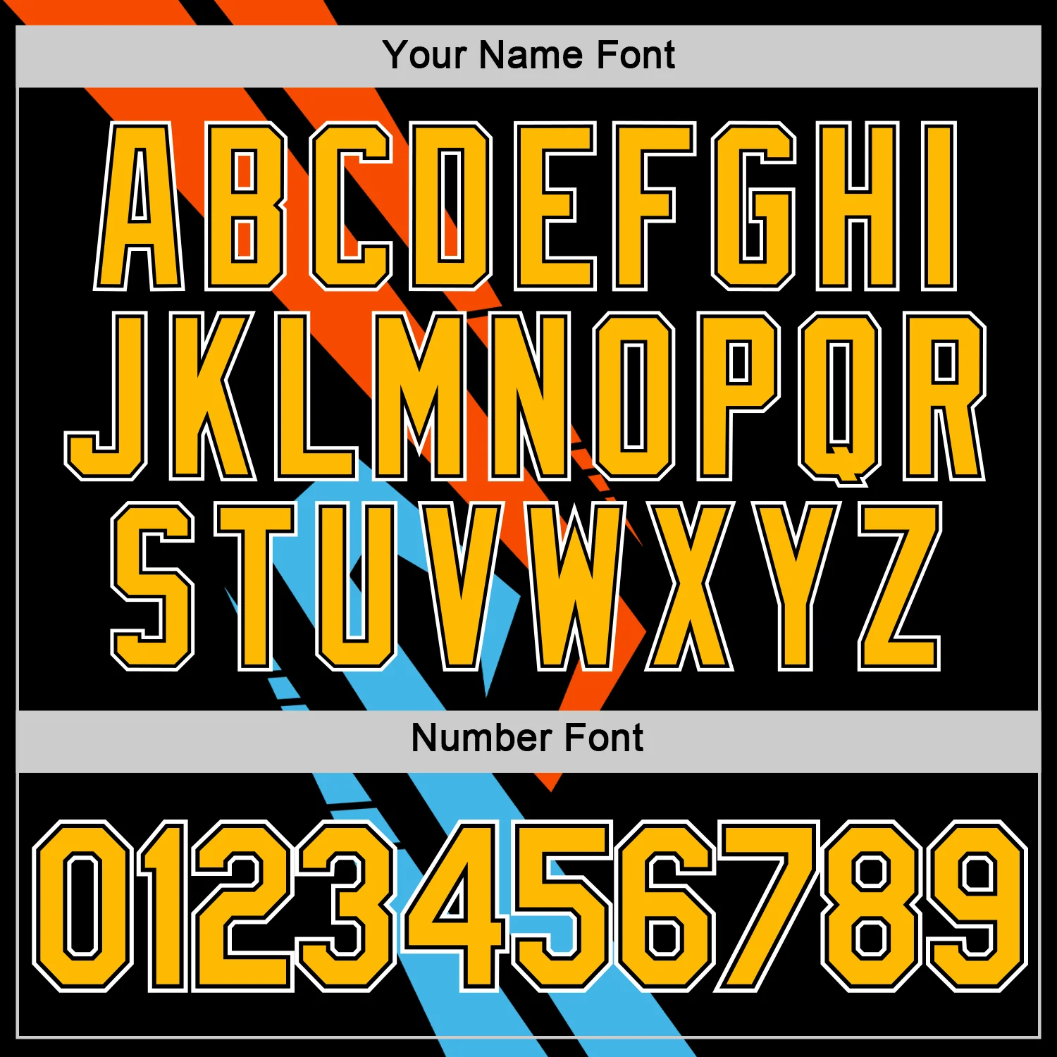 Custom Black Gold Sky Blue-Orange 3D Esports Performance T-Shirt - Image 4