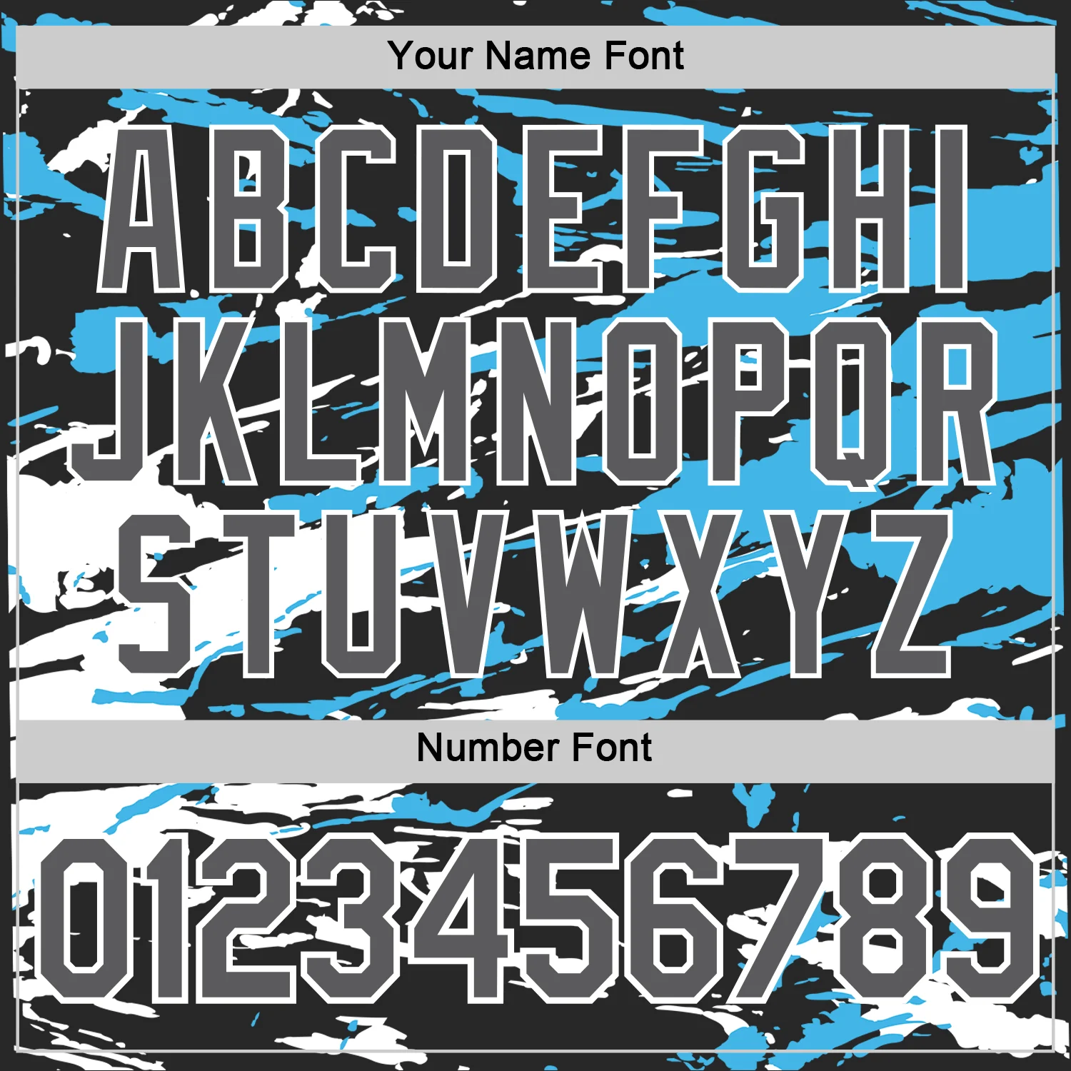 Custom Black Steel Gray-Sky Blue 3D Esports Performance T-Shirt - Image 4