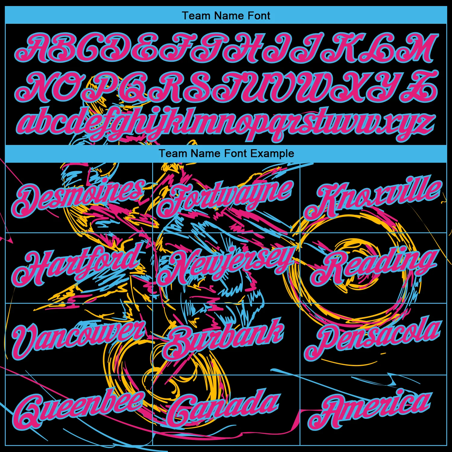 Custom Stitched Black Hot Pink-Sky Blue 3D Pattern Design Motorcycle Motocross Racing Sports Pullover Sweatshirt Hoodie - Image 3